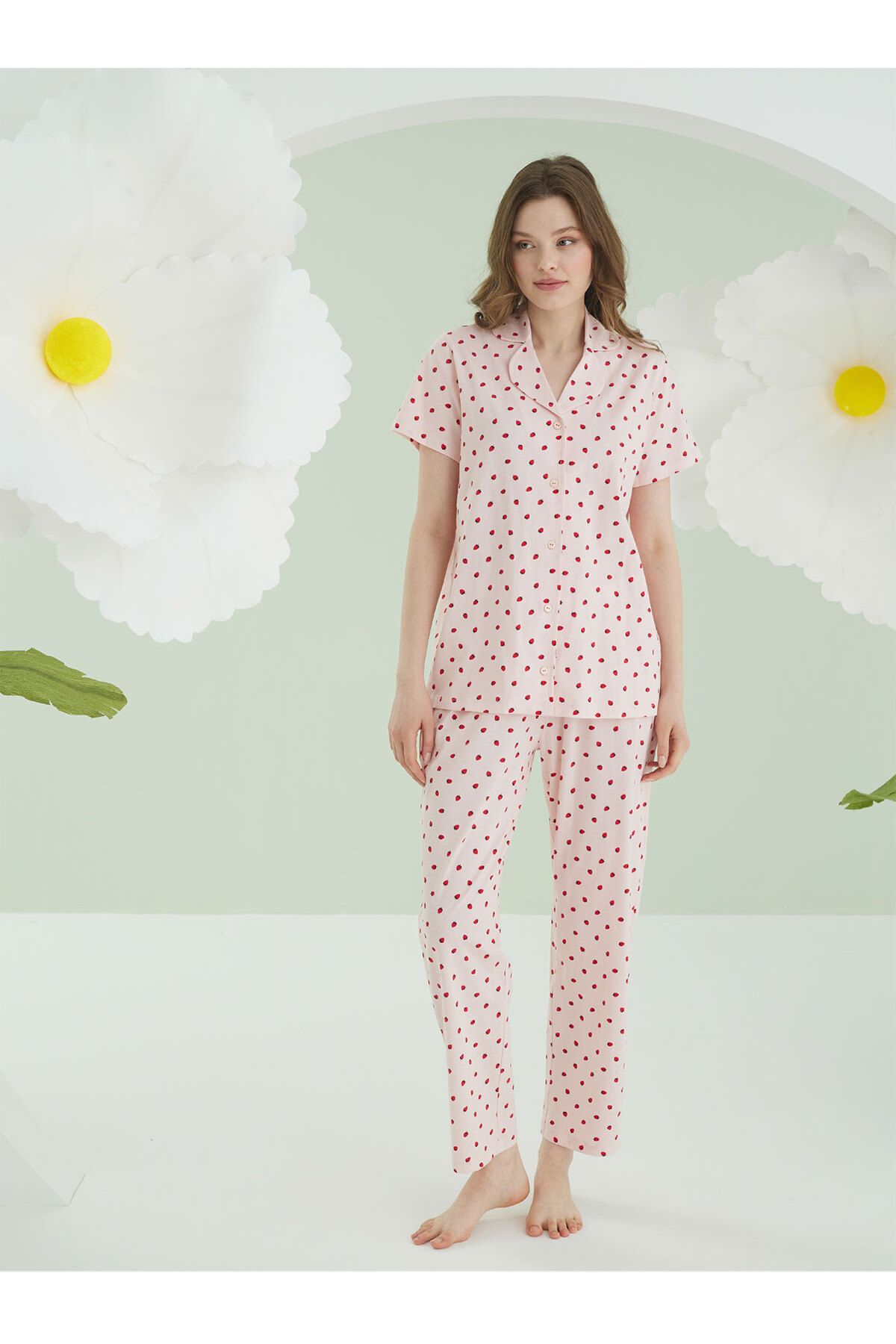 NBB Berry Önden Düğmeli Pijama Takım