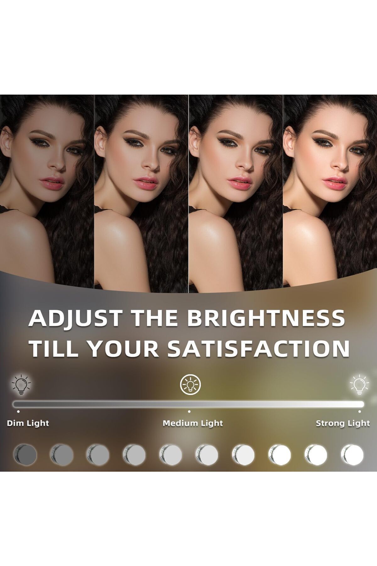 Saharaz-MakeUp Mirror,with 3 Color Light Conversion,10X Magnification,9 LED Lights,for Home Use 6