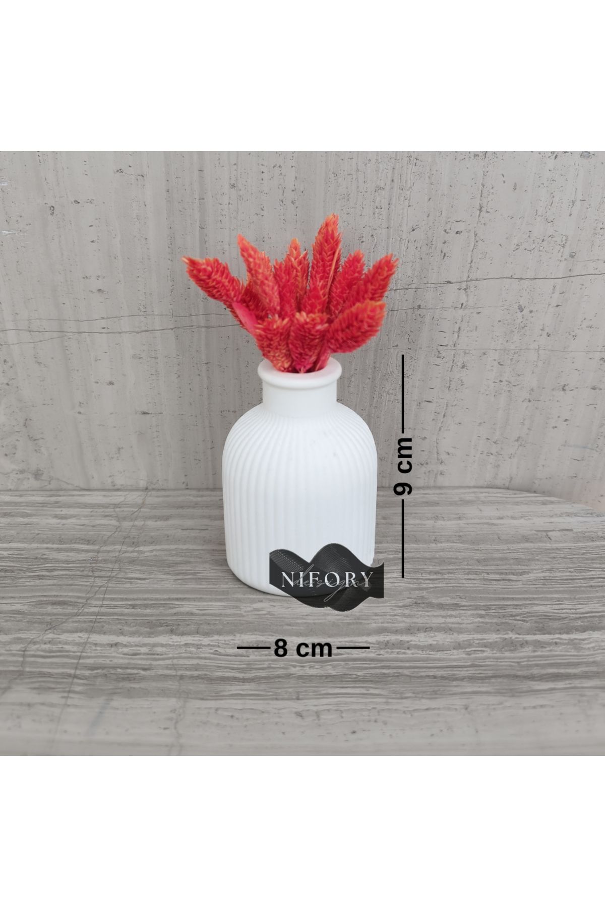 Nifory 520-N0279 Dekoratif Beton Sunum Aksesuar Set Beton Biblo Organizer Takımı Çok Amaçlı Dekoratif Set