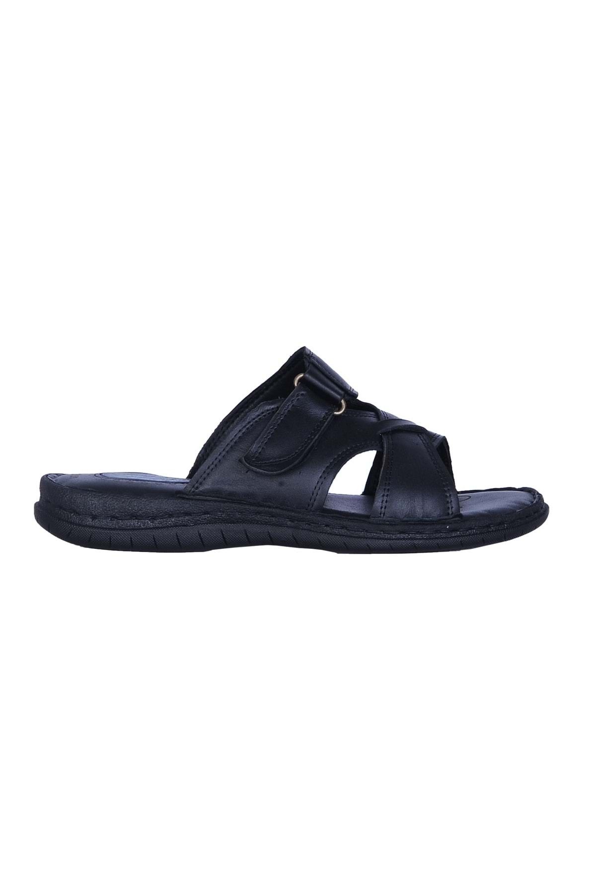 moda ayakkabım Moda Ayakkabı 01 Siyah Erkek Terlik Ayakkabı
