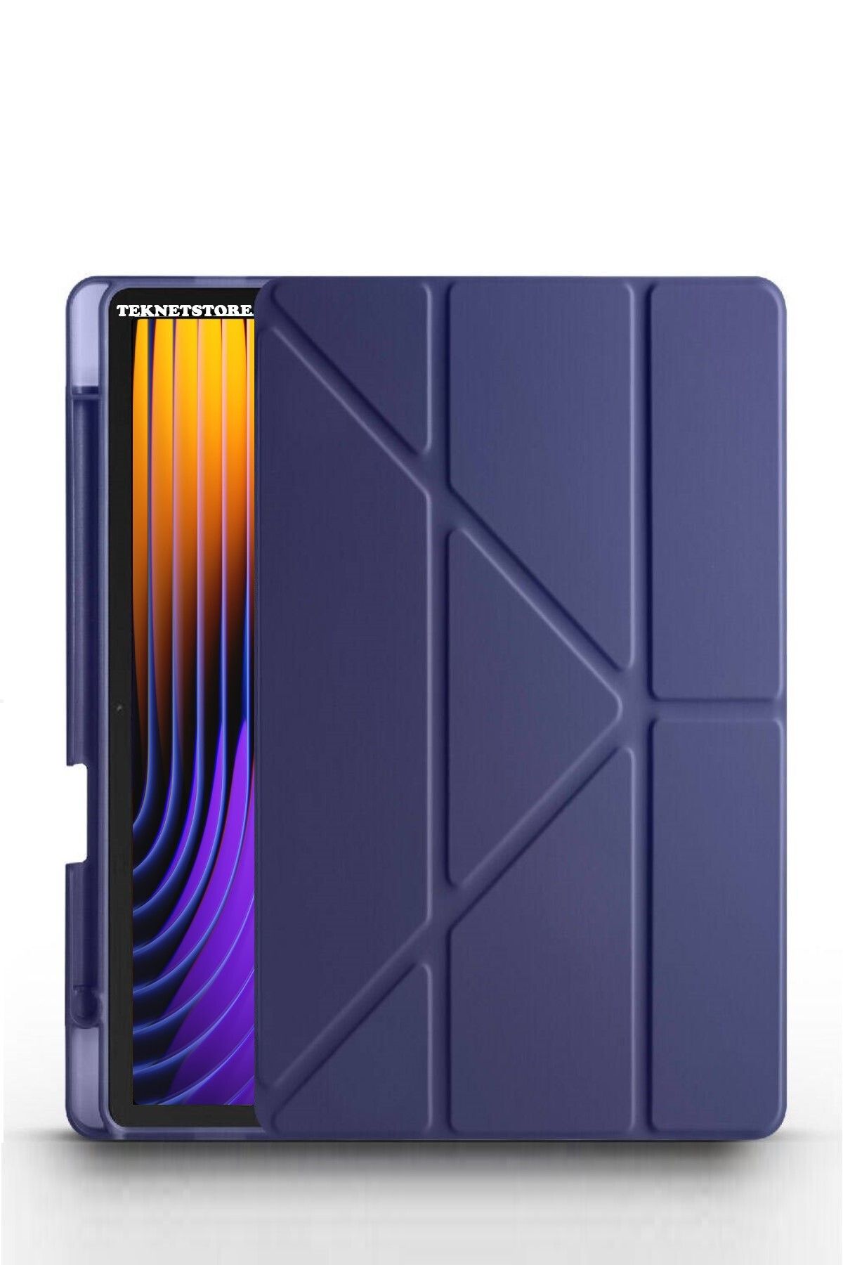 TEKNETSTORE Xiaomi Pad 7 Pro / Pad 7 Uyumlu Kılıf Katlanır Kalem Bölmeli Silikon Standlı Uyku Modlu Akıllı Kapak
