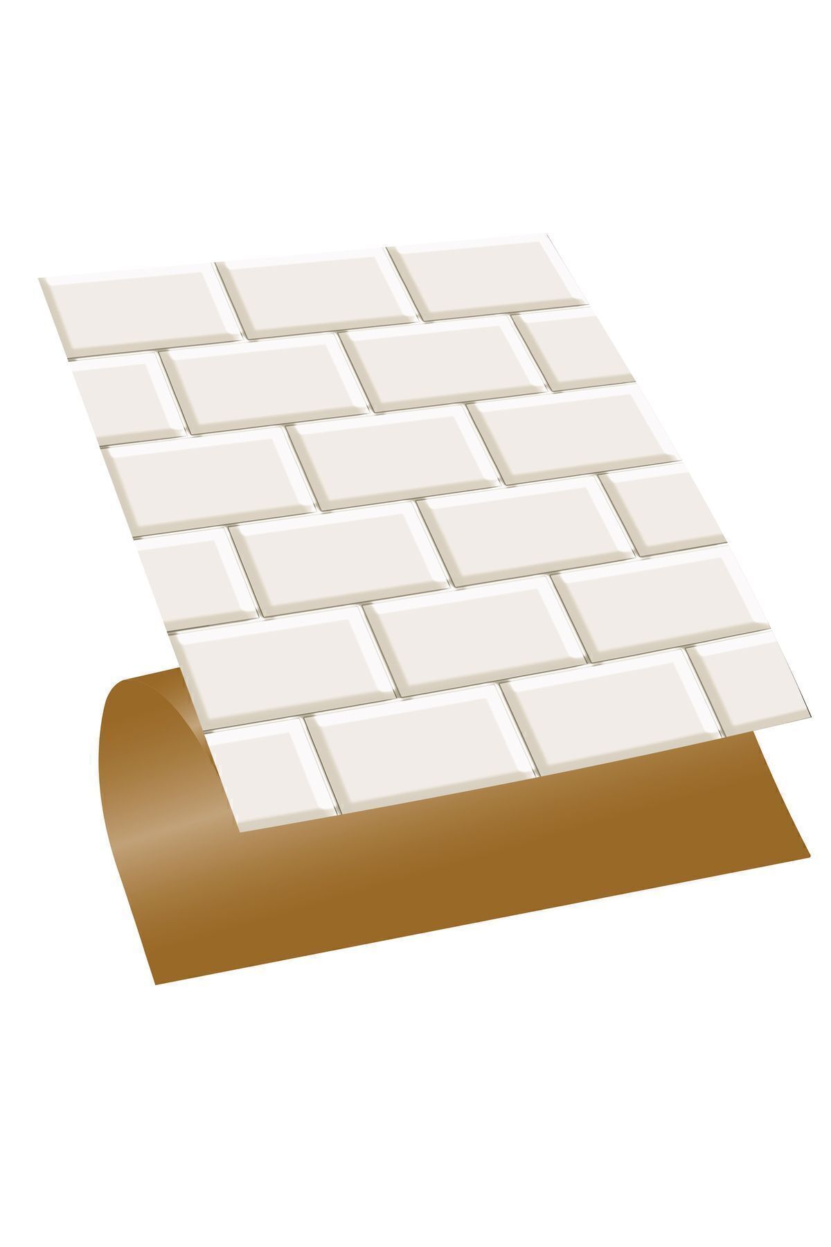 Self Adhesive Subway Tile Pattern Cuttable Pvc Tile 30x30 Cm (33 Pieces) 3m2