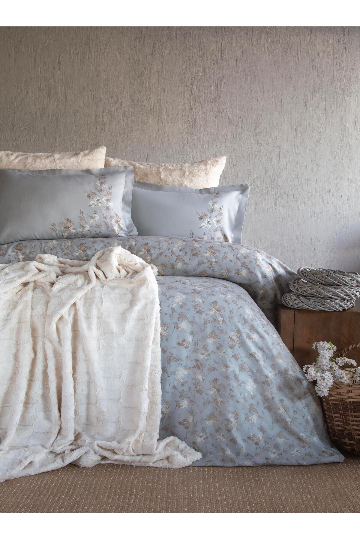 Apricitas HOME CIFT KISILIK YATAK ÖRTÜLÜ SET BRIELLA ECRU - YATAK ORTUSU