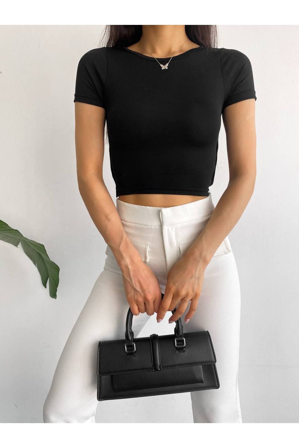 MODA Kadın Sırt Halka Detaylı Bluz