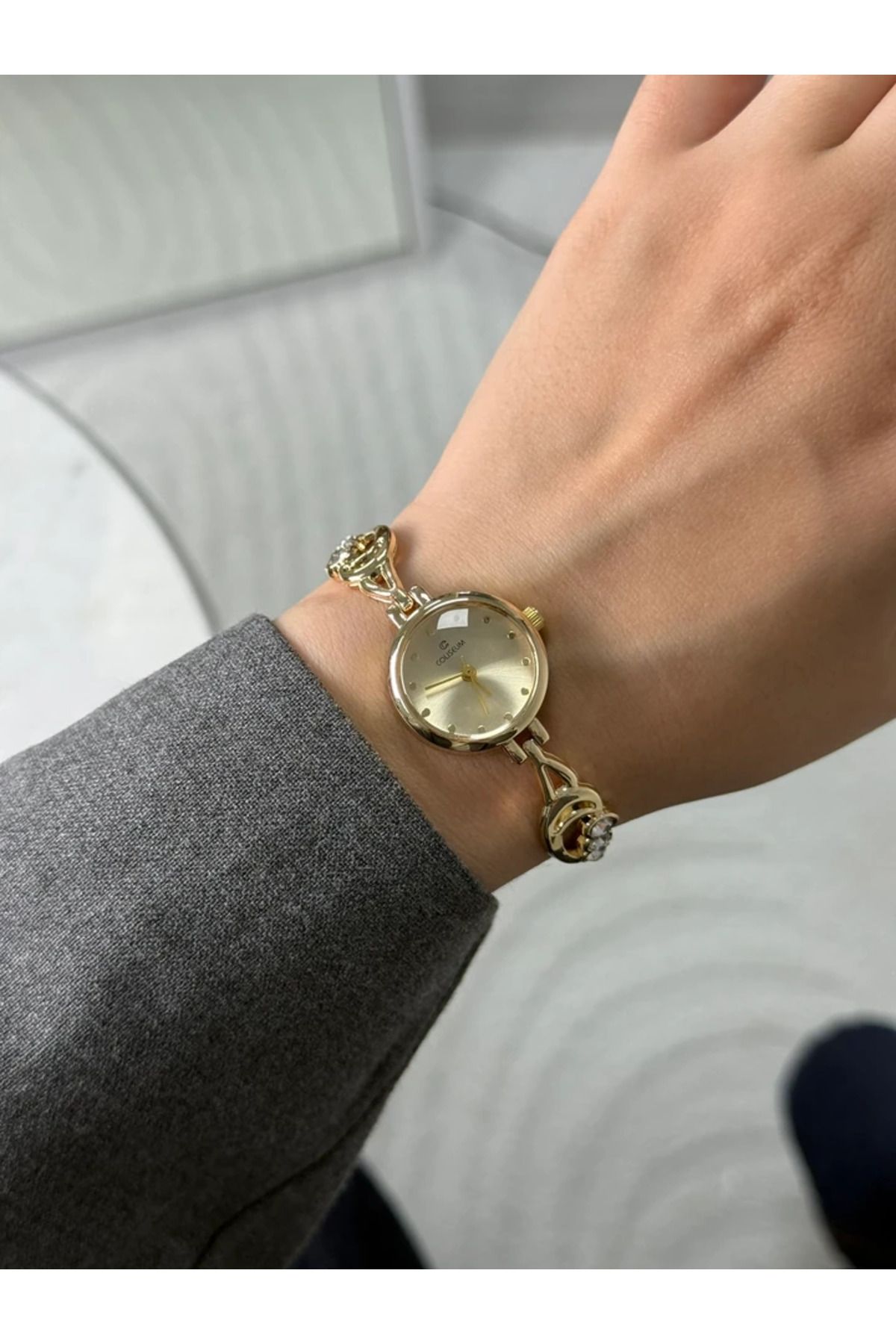 RoseandRoses Hilsulle Yeni Sezon İnce Kordon Kadın Kol Saati Gold (Gold Kadran)