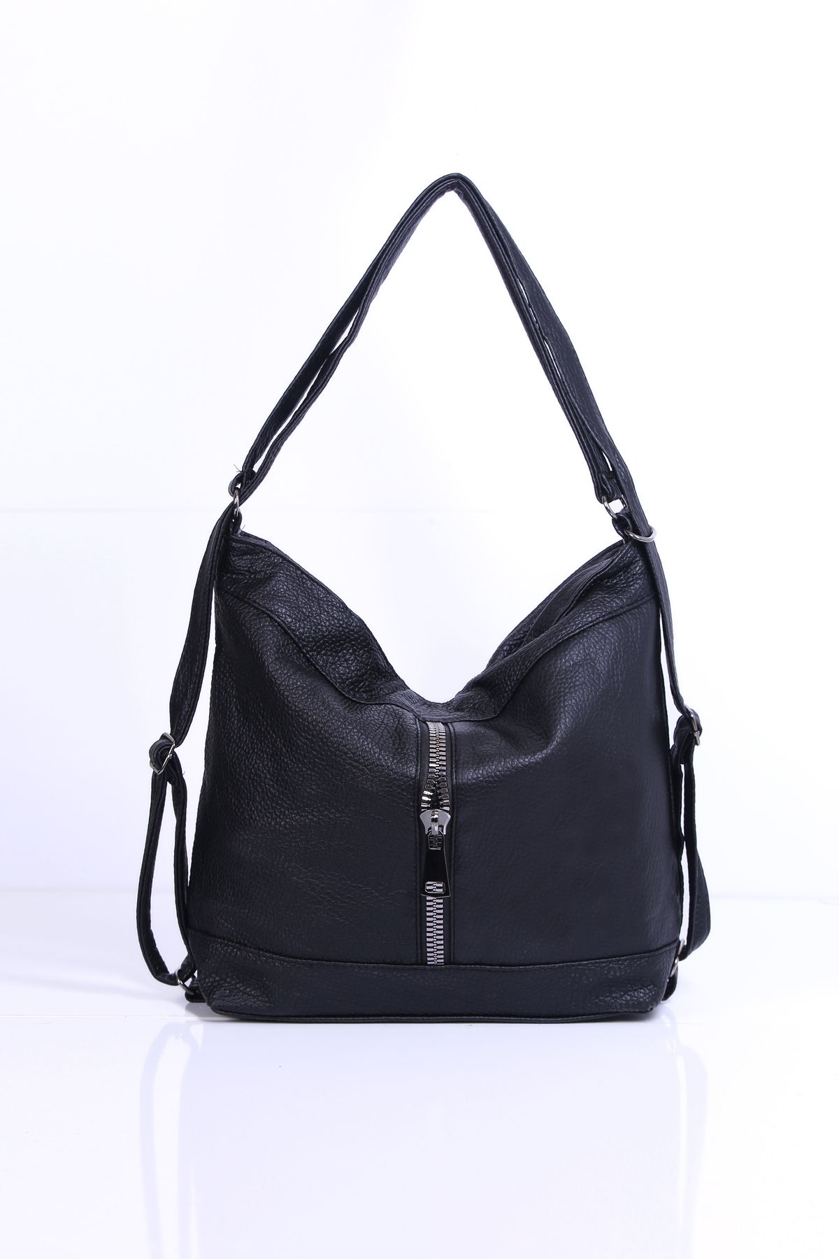 change time Kadın Salaş Kalın Dik Fermuarlı Yumuşak Yüzeyli Kol Omuz Ve Sırt Çantası En:37cm Boy:32cm