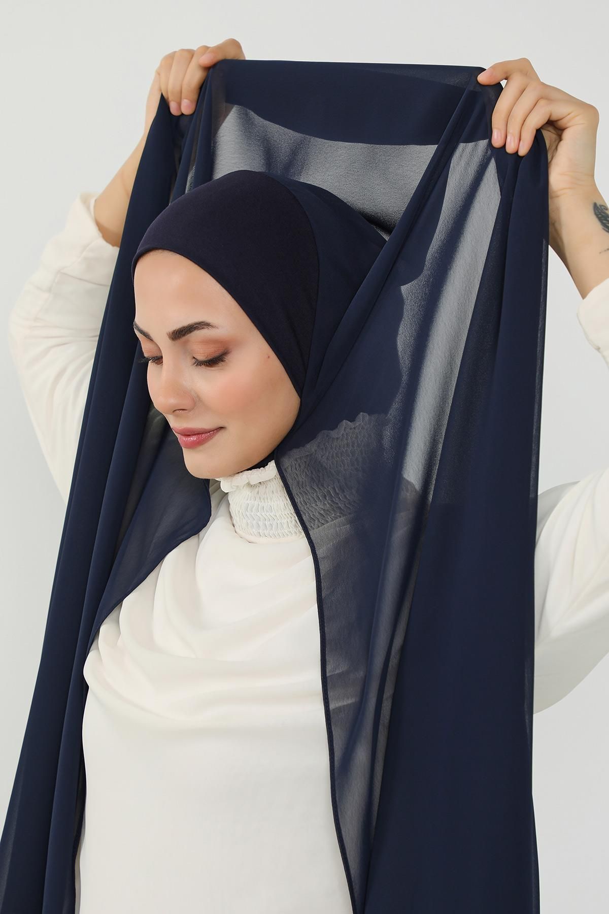 Aisha's Design Penye İç Boneli Pratik Şifon Şal,PS-53