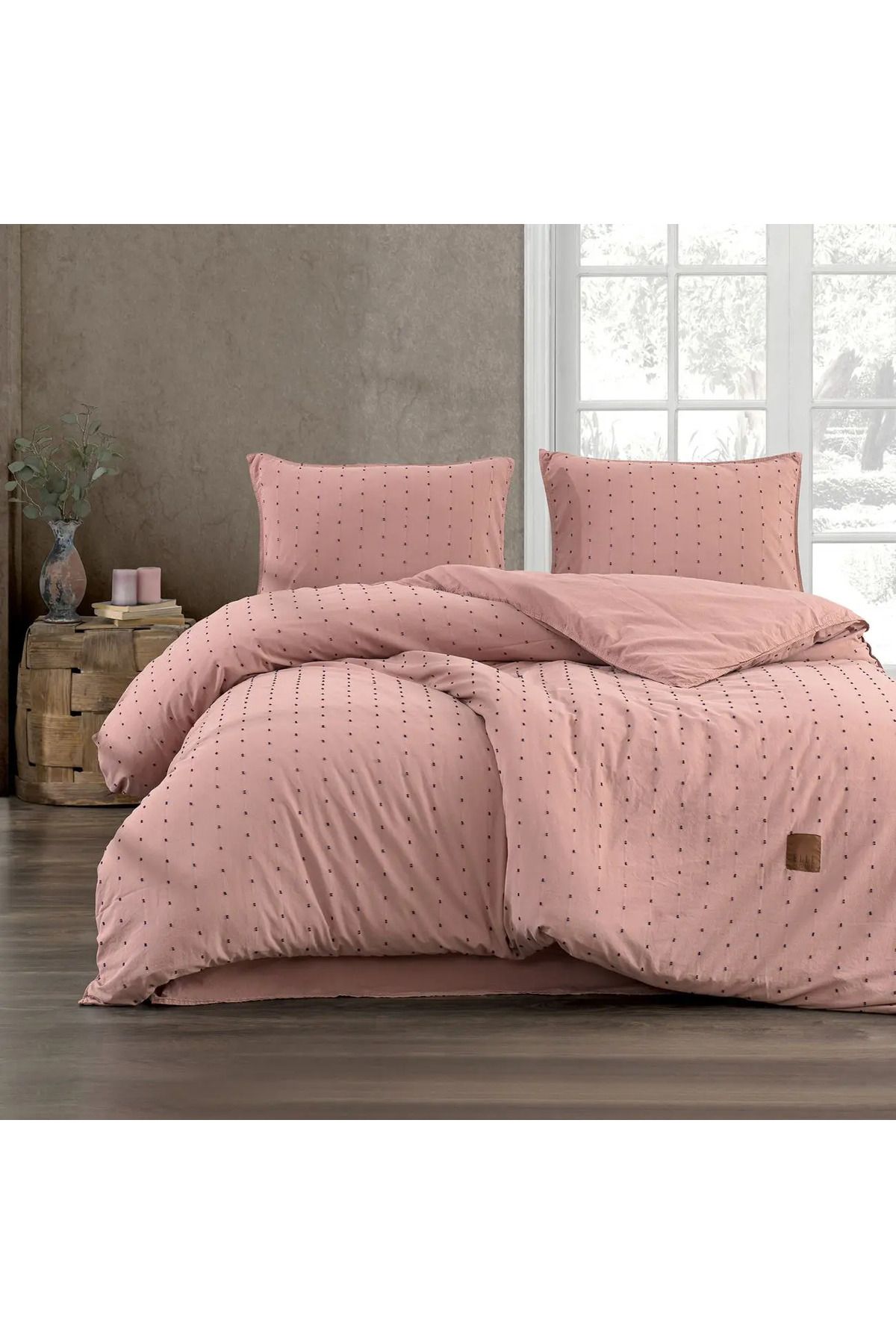 ELLE HOME Pery Çift Kişilik Nevresim Takımı - Old Rose