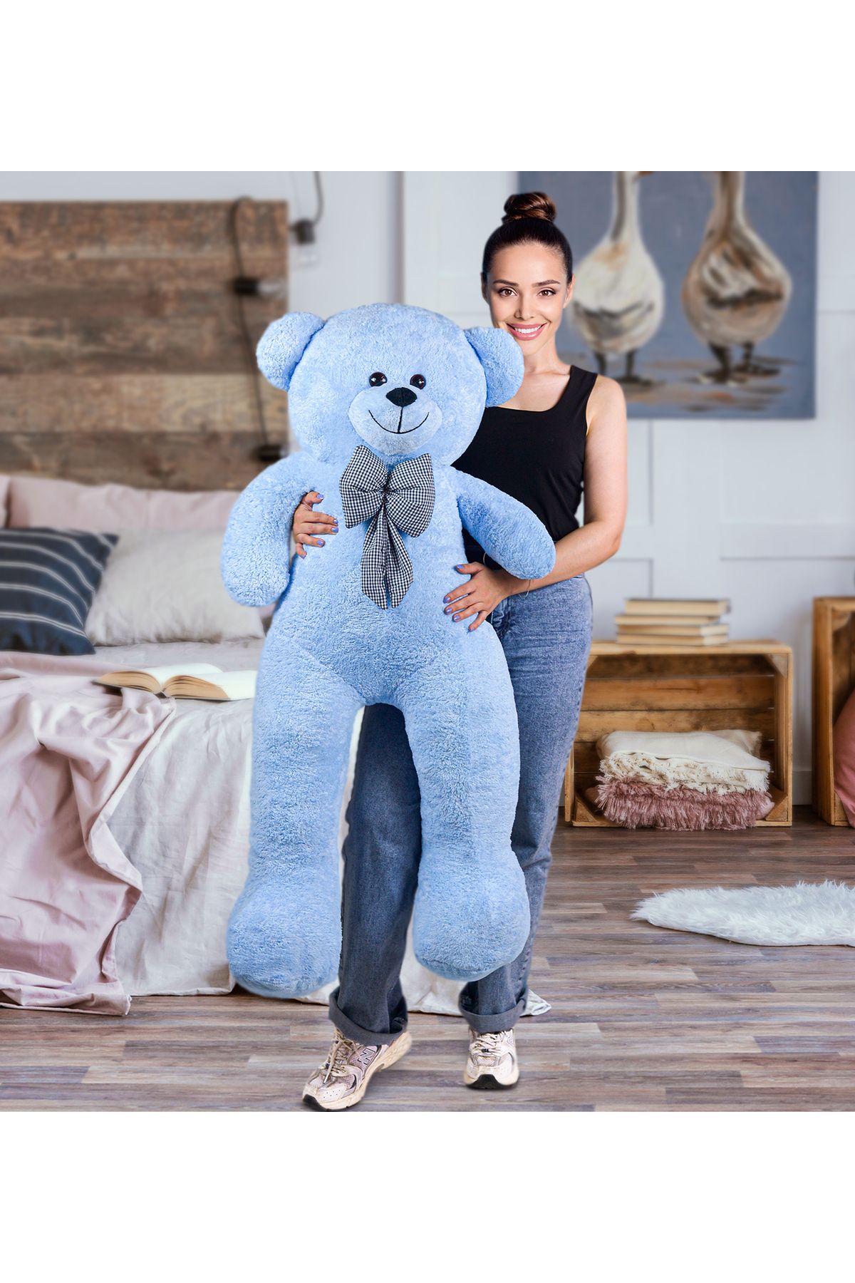 Özgüner Oyuncak 130cm Papyonlu Sevimli Büyük Ayıcık