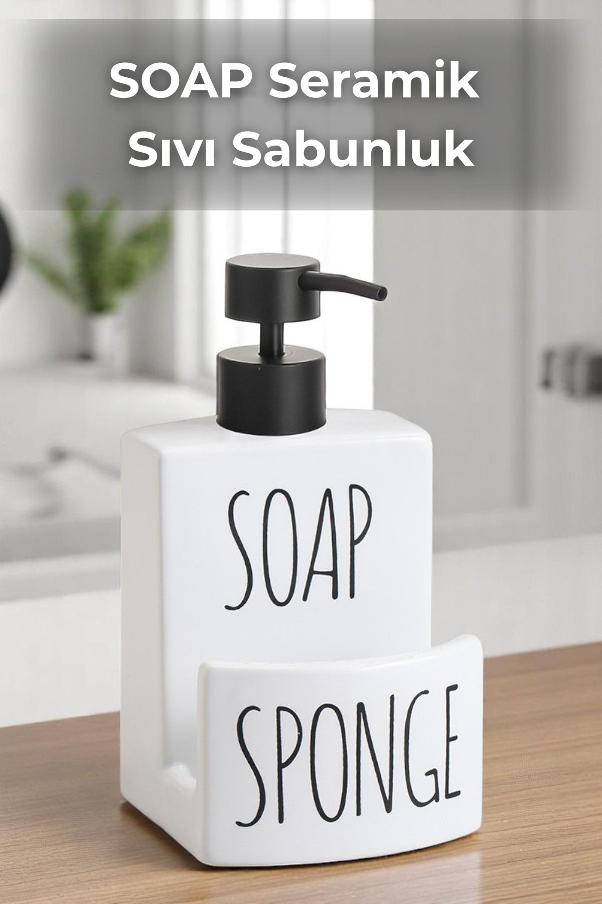 Sevinse Home SOAP Seramik Sıvı Sabunluk Beyaz