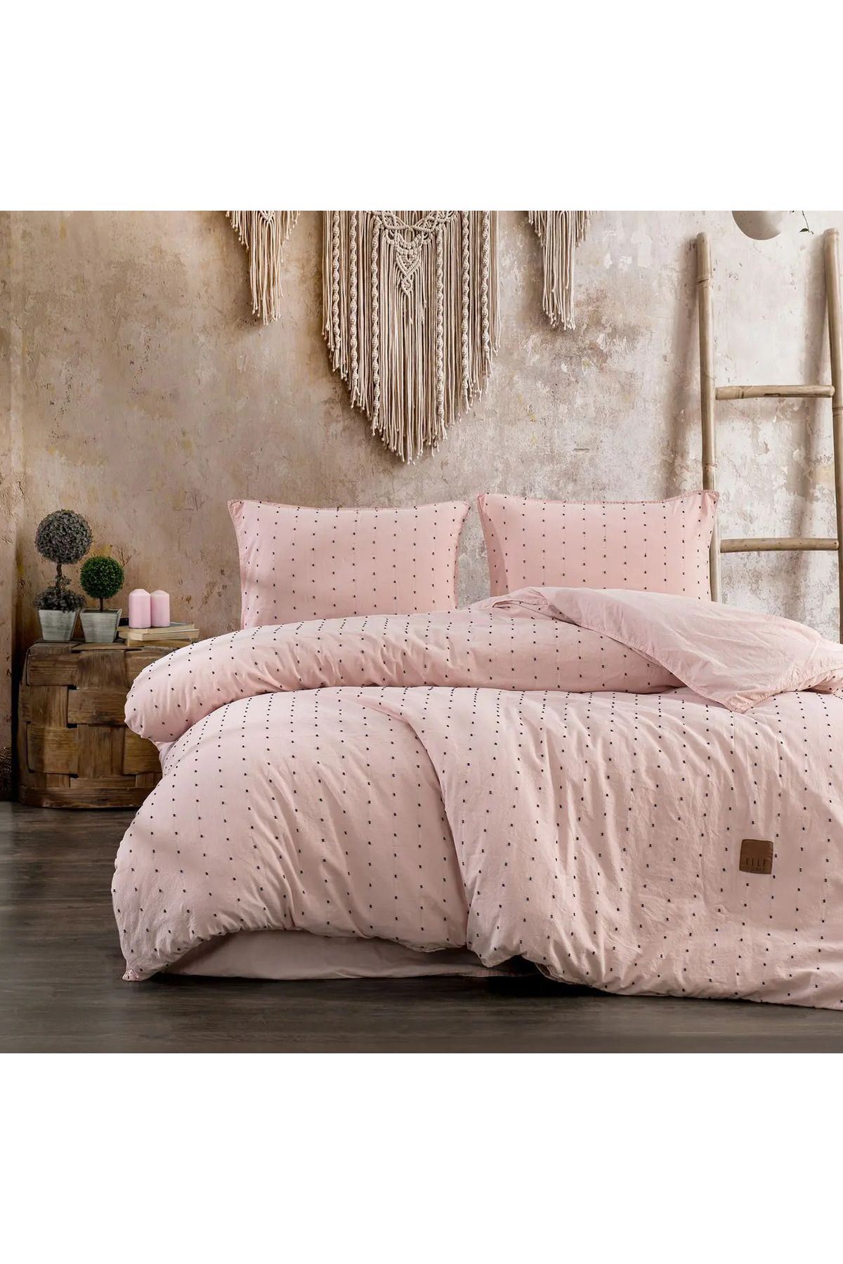 ELLE HOME Pery Çift Kişilik Nevresim Takımı - Pudra