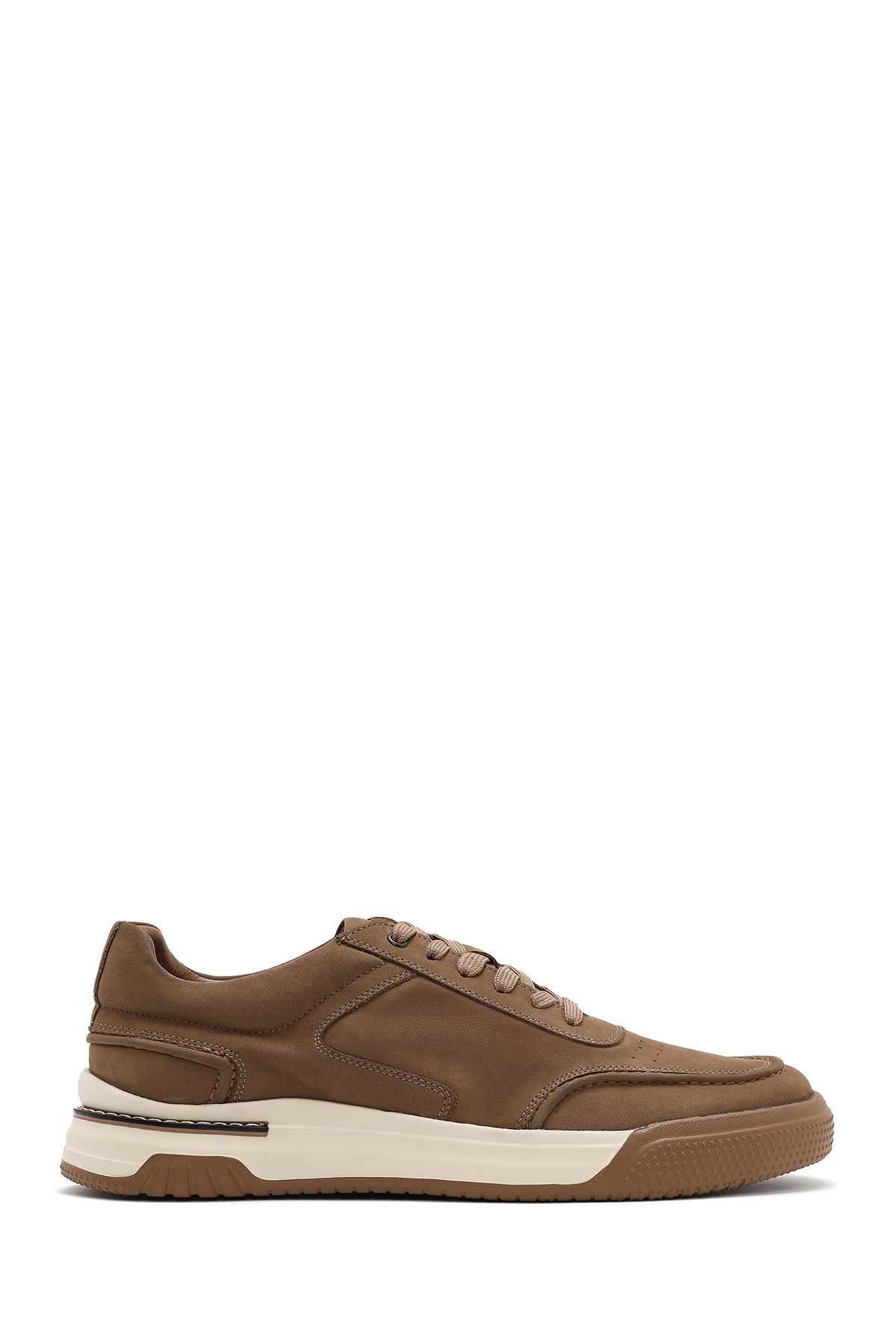 Derimod Erkek Bej Bağcıklı Kalın Tabanlı Nubuk Deri Sneaker 25SFD6110V3