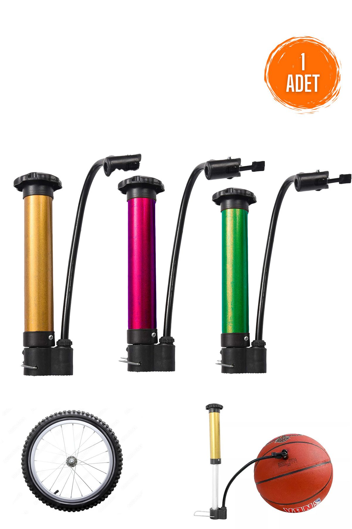 Beatitude Bisiklet Pompası 1 Adet İğne Uçlu Bisiklet El Hava Pompası Lastik Top Şişirme Outdoor Kamp Malzemesi