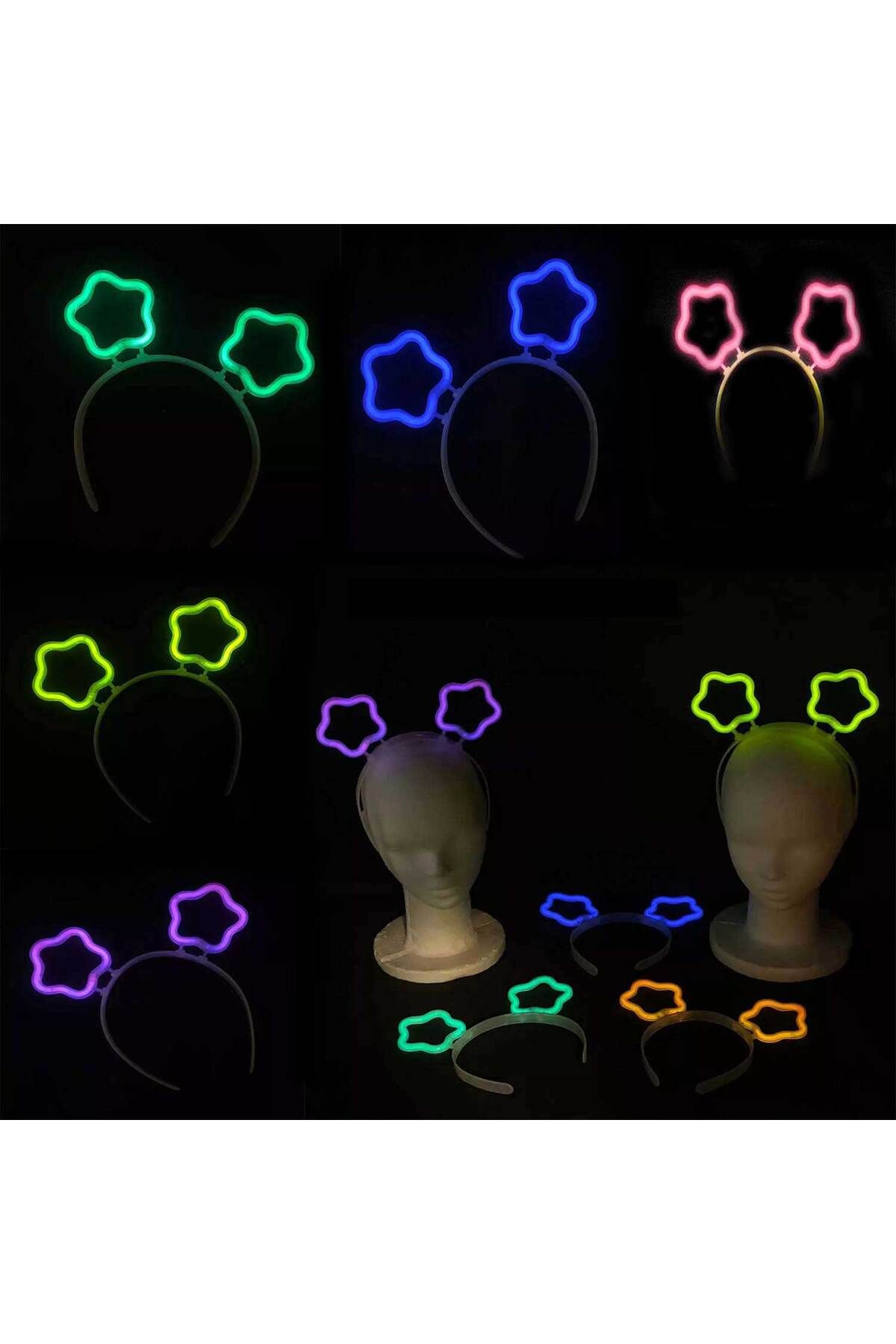 Skygo Glow Stick Karanlıkta Yanan Fosforlu Yıldız Taç 12 Adet