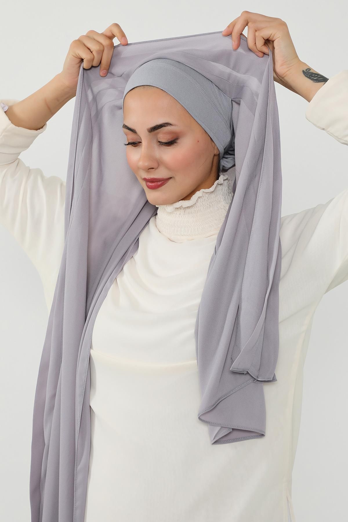 Aisha's Design Penye İç Boneli Pileli Krep Şal,PS-47