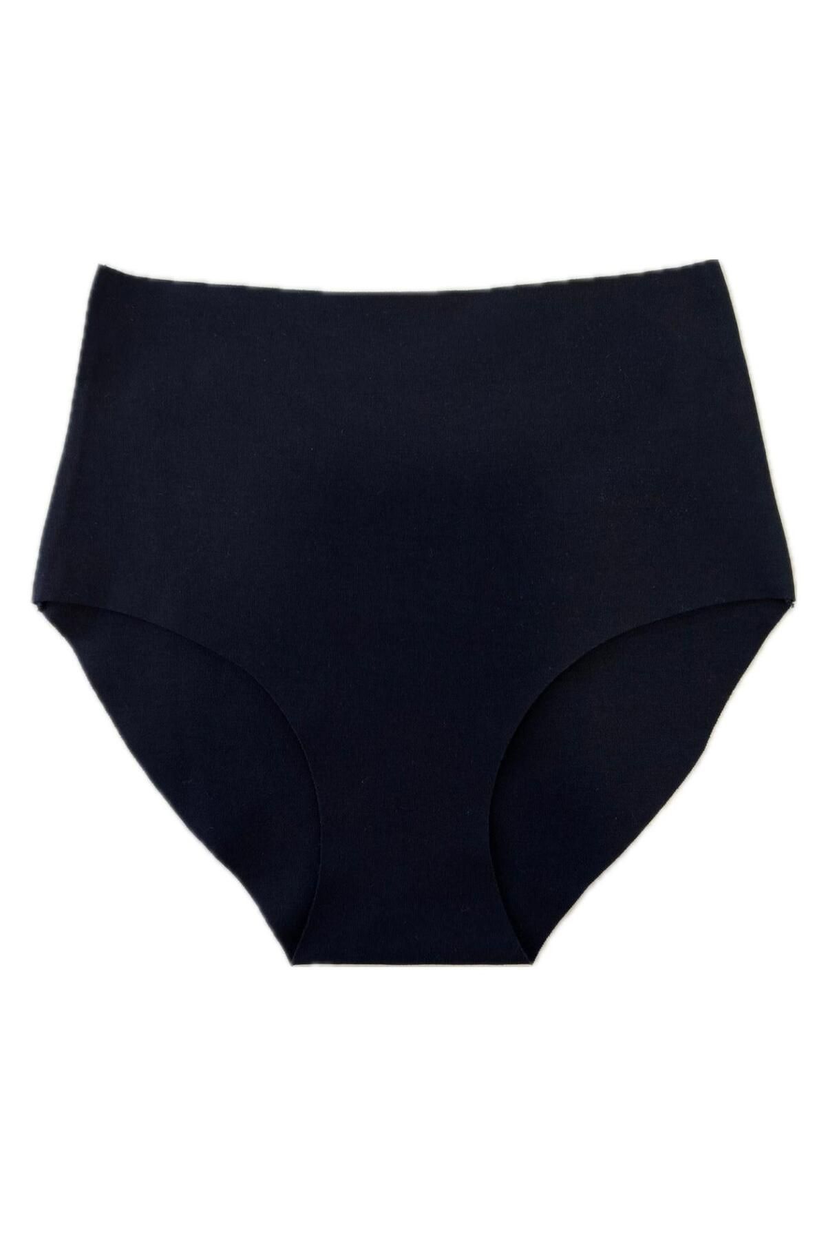 Miss Beautiful Lazer Kesim Basic 3'lü Paket Siyah Pamuklu Bikini Yüksek Bel Külot