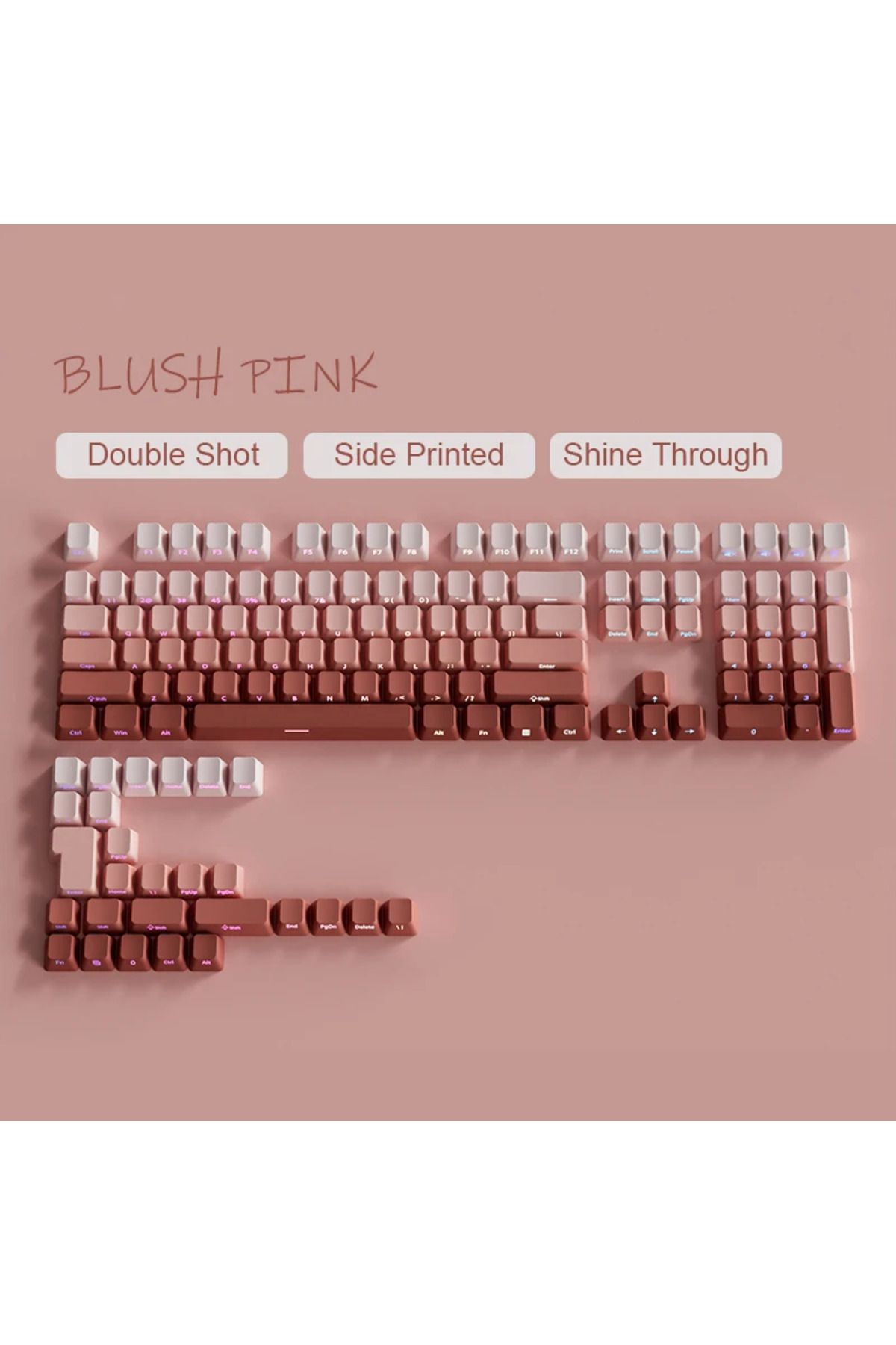 silabor GRADİENT Yan Baskı Klavye Tuşları Çift PBT Klavye Tuşları 130 key Kiraz MX KEYCAPS Oyun Klavyesi