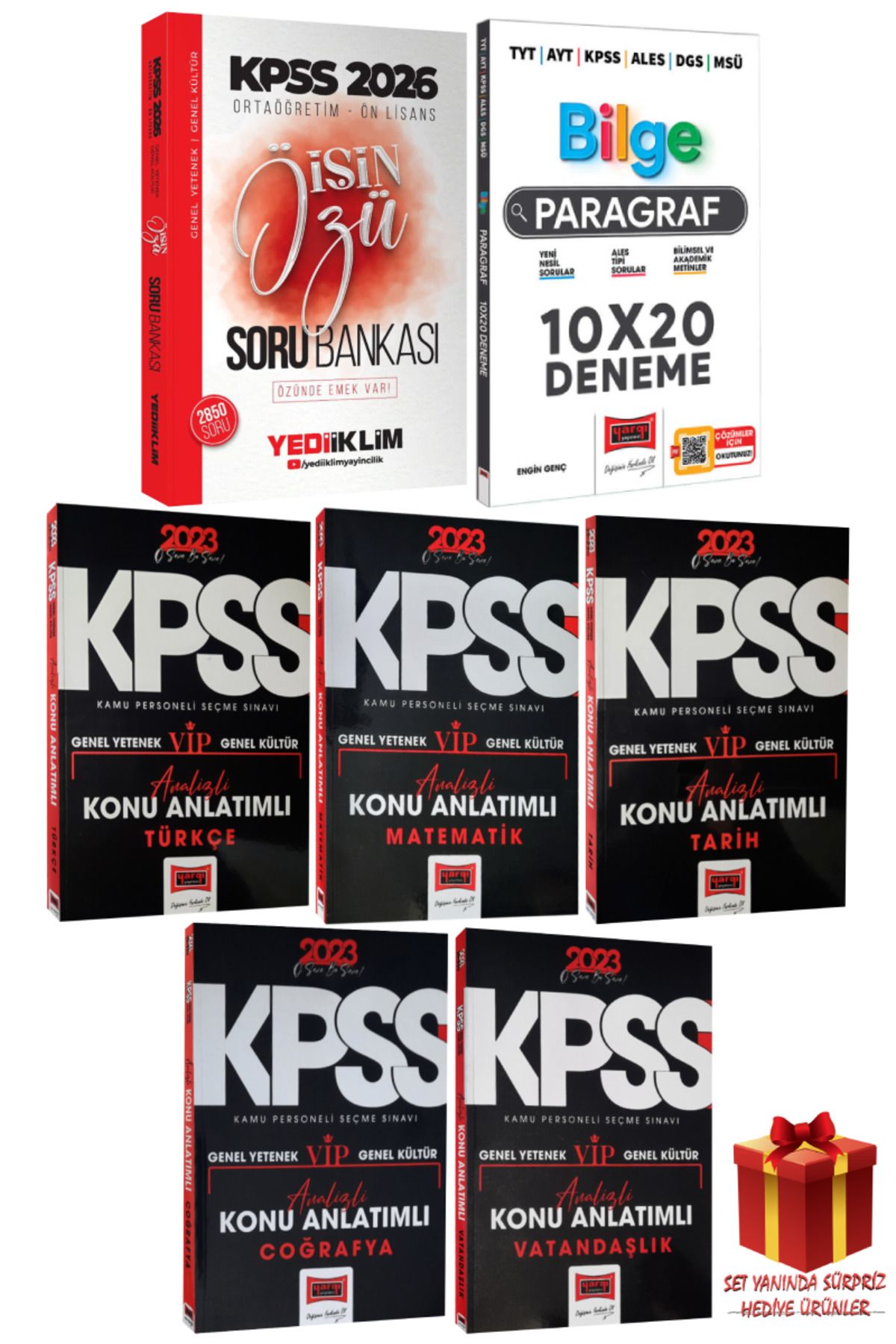 Yediiklim Yayınları 2026 KPSS Ortaöğretim Ön Lisans İşin Özü Soru Bankası+ Yargı Konu Anlatımlı Modüler Set+ Deneme
