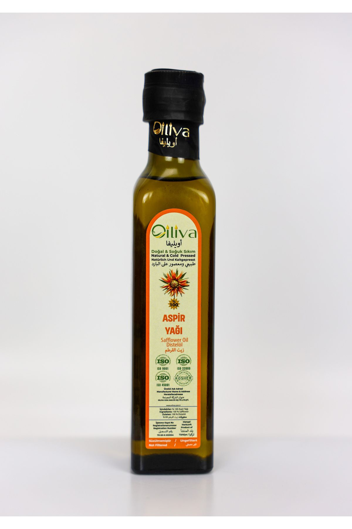OILIVA GIDA SAN. VE DIŞ TİC. LTD. ŞTİ. OİLİVA Aspir yağı 250ML (100%Doğal,Soğuk Sıkım)