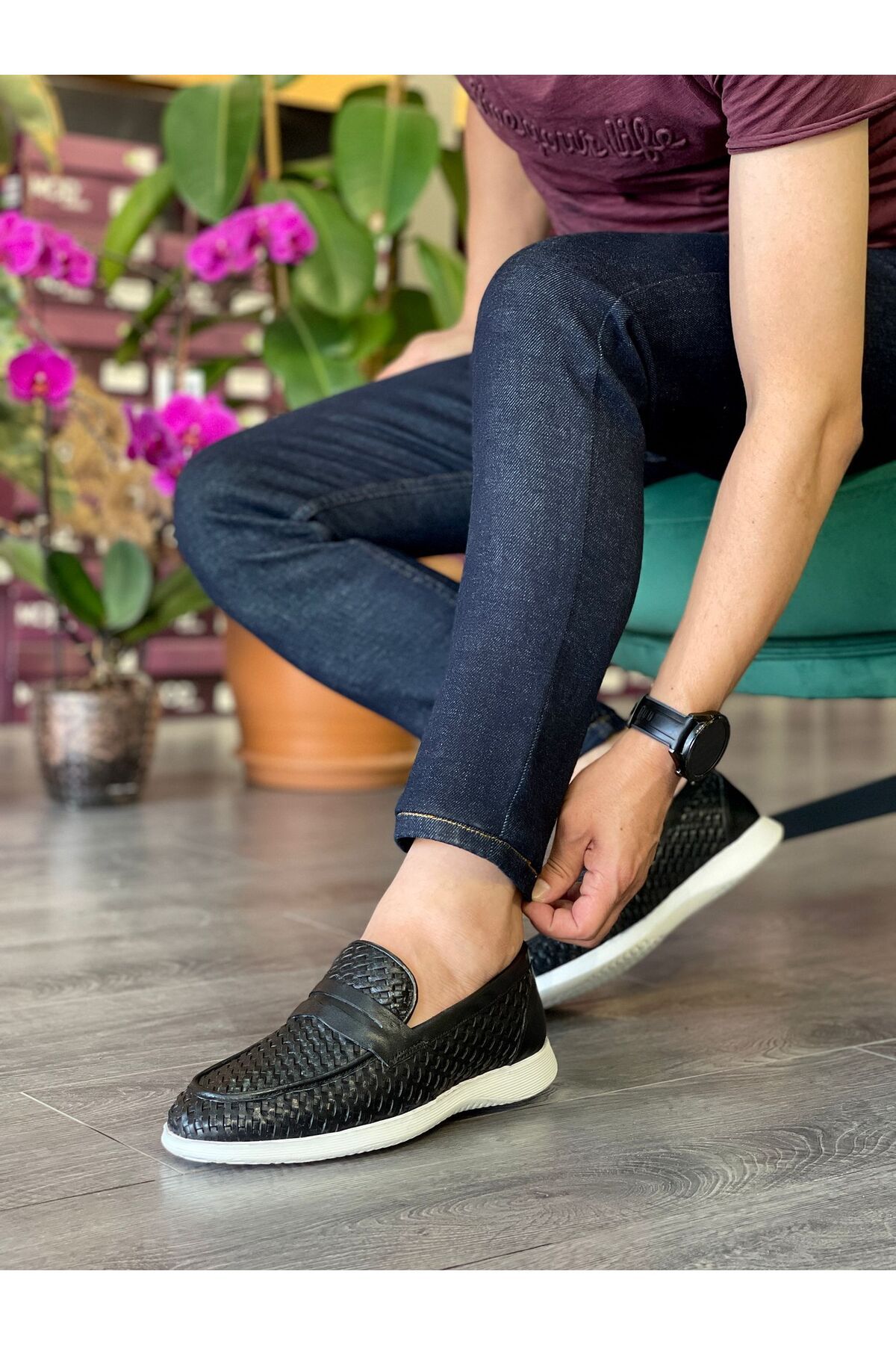 MOR KUNDURA Hakiki Deri Günlük Kullanım Loafer Erkek Ayakkabı
