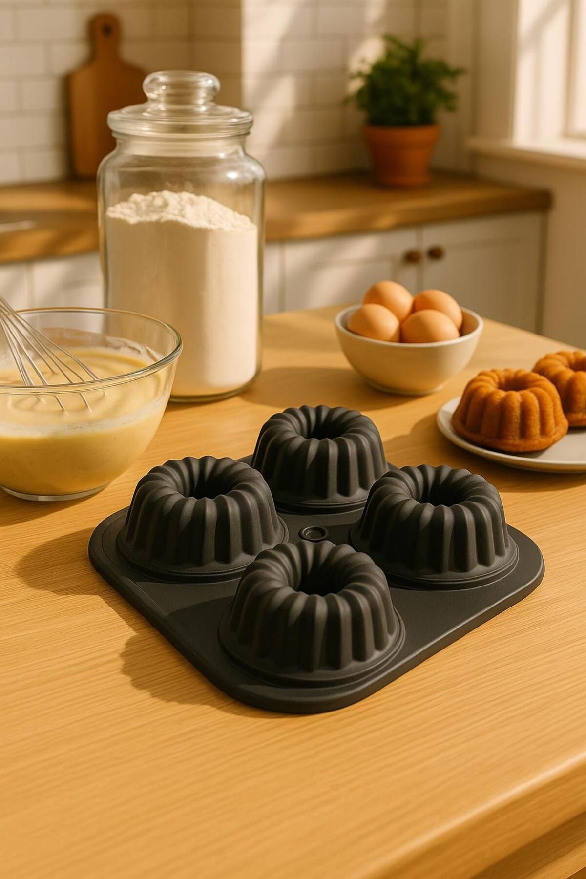 Silicorner 4'lü Silikon Airfryer Muffin Kek Kalıbı