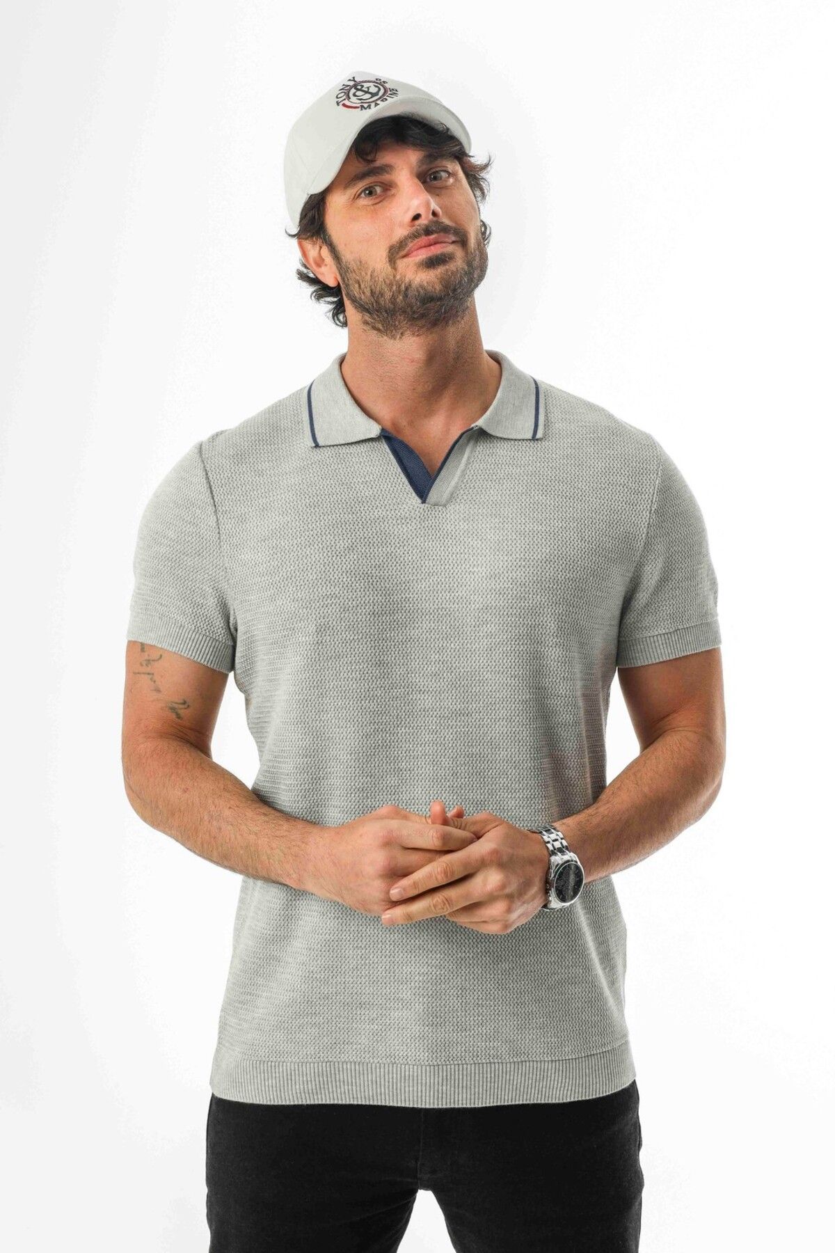 Tony Montana Polo Yaka Regular Fit Örme Triko T-Shirt-TY-1310