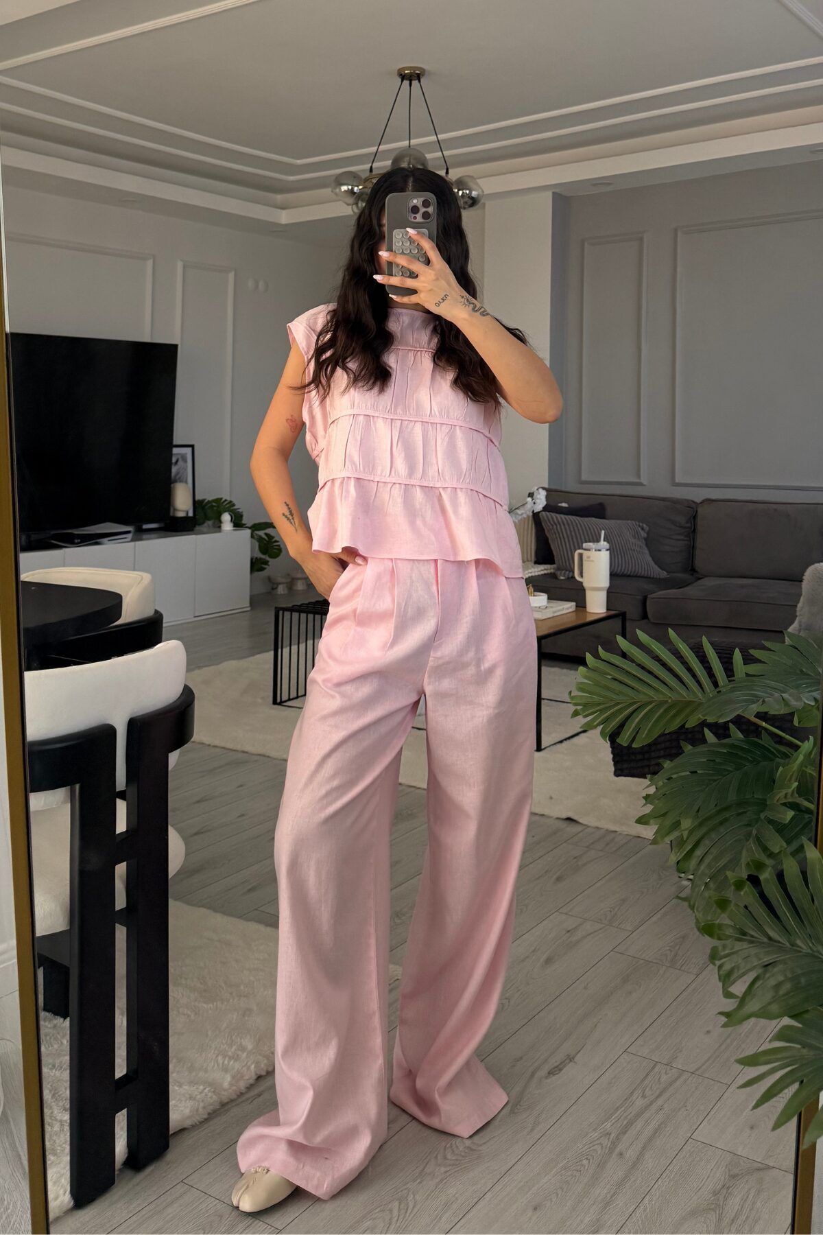 My Blog Pembe Milora Bluz Pantolon Takım - 2025145