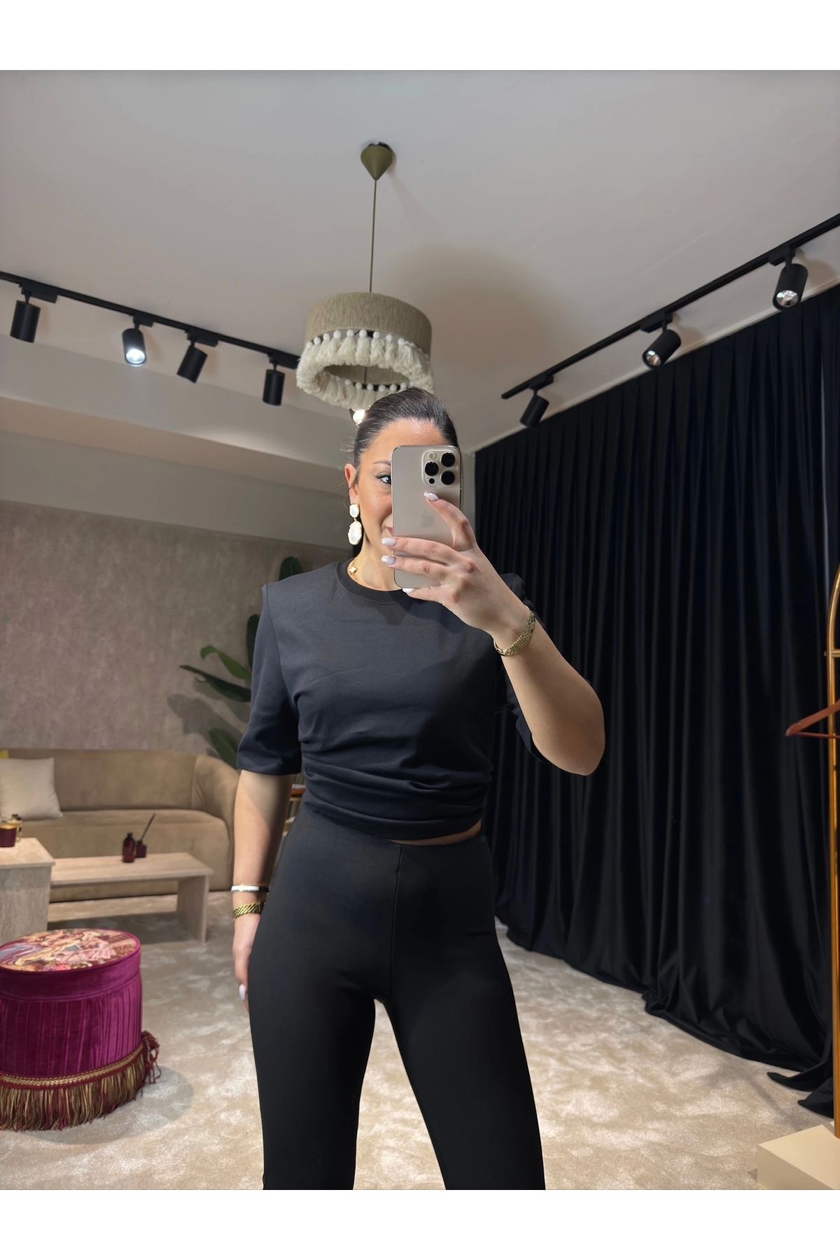 Meyco Butik Siyah Vatkalı Tişört
