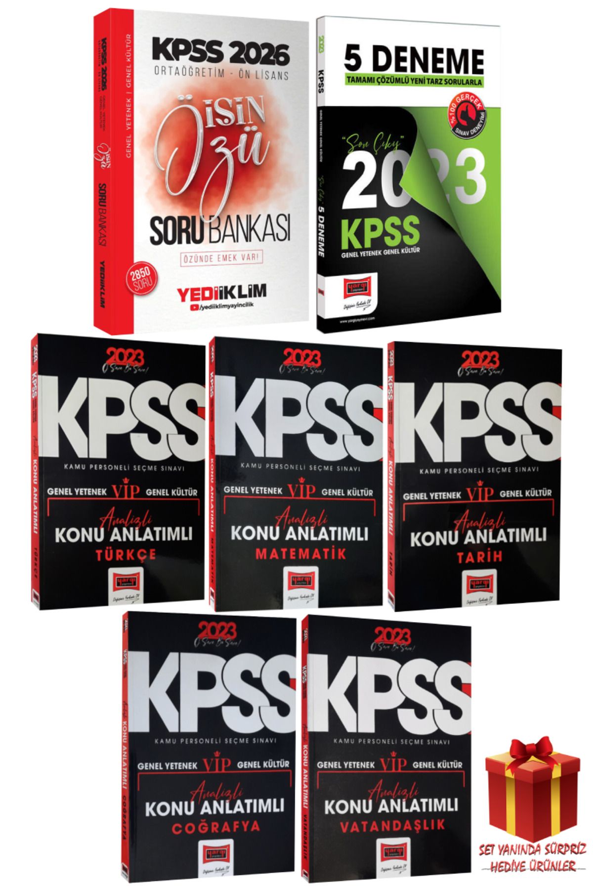 Yediiklim Yayınları 2026 KPSS Ortaöğretim Ön Lisans İşin Özü Soru Bankası+ Yargı Konu Anlatımlı Modüler Set+ Deneme