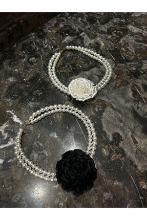 Merve Bayraktar Krem Güllü Inci Kolye