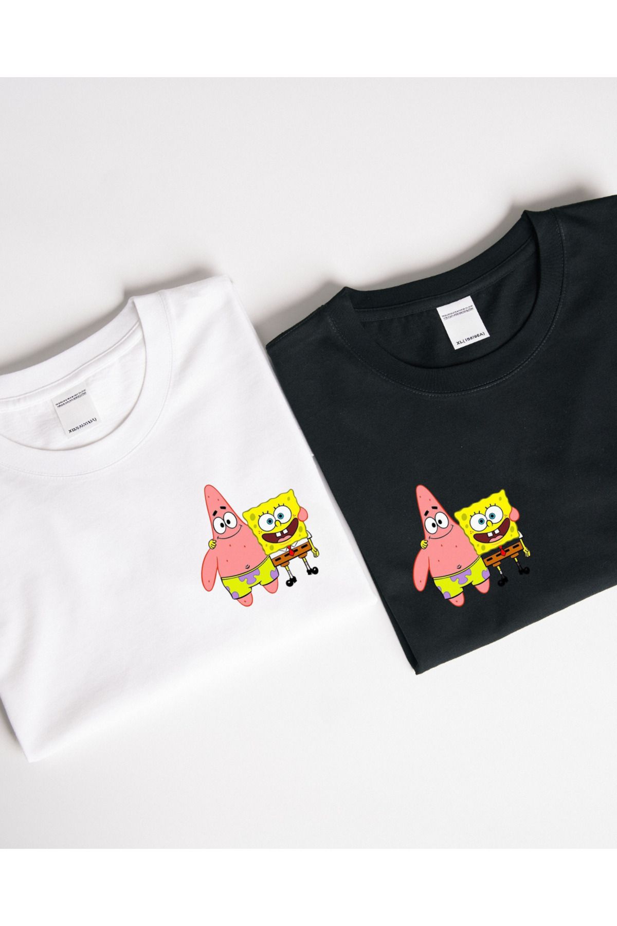 Ebiidesign Sünger Bob ve Patrick Tasarımlı Baskılı T-Shirt