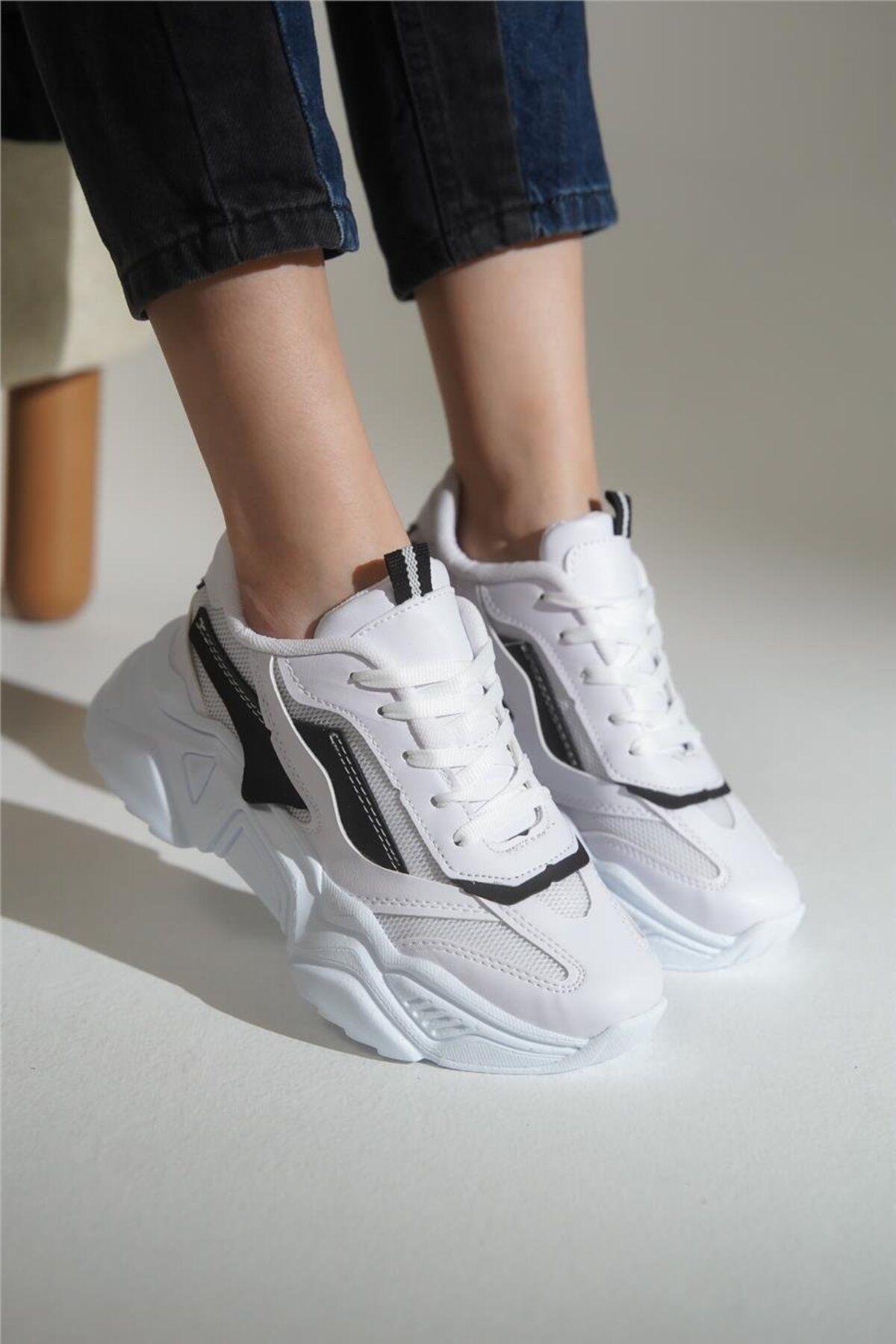 lovitto Yüksek Tabanlı Bağcıklı Spor Ayakkabı Sneaker