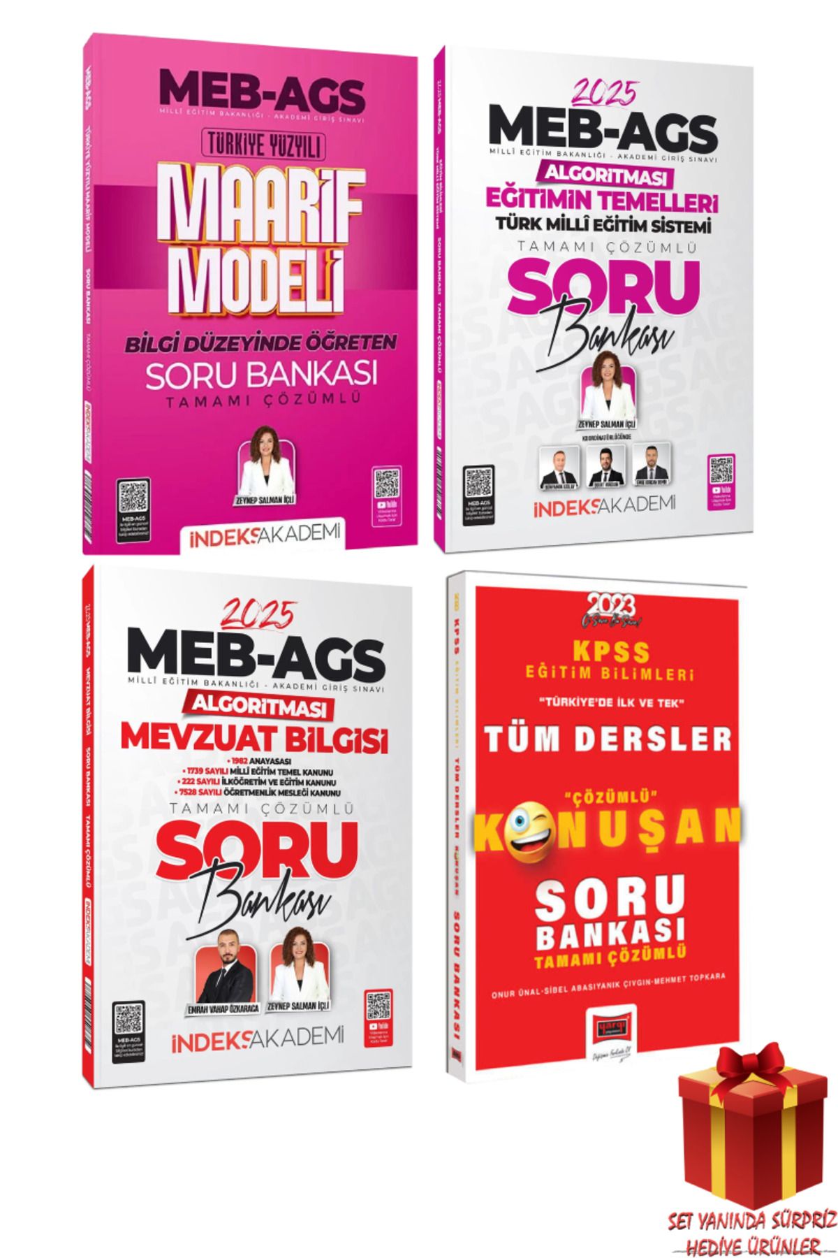 İndeks Akademi MEB AGS Emrah Vahap - Zeynep Salman Mevzuat Bilgisi+ Eğitimin Temelleri+ Maarif Modeli Soru Bankası