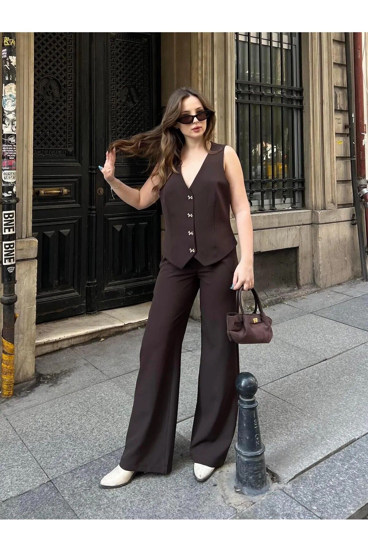 VOLT CLOTHİNG Kadın Pantolon Yelek İkili Takım