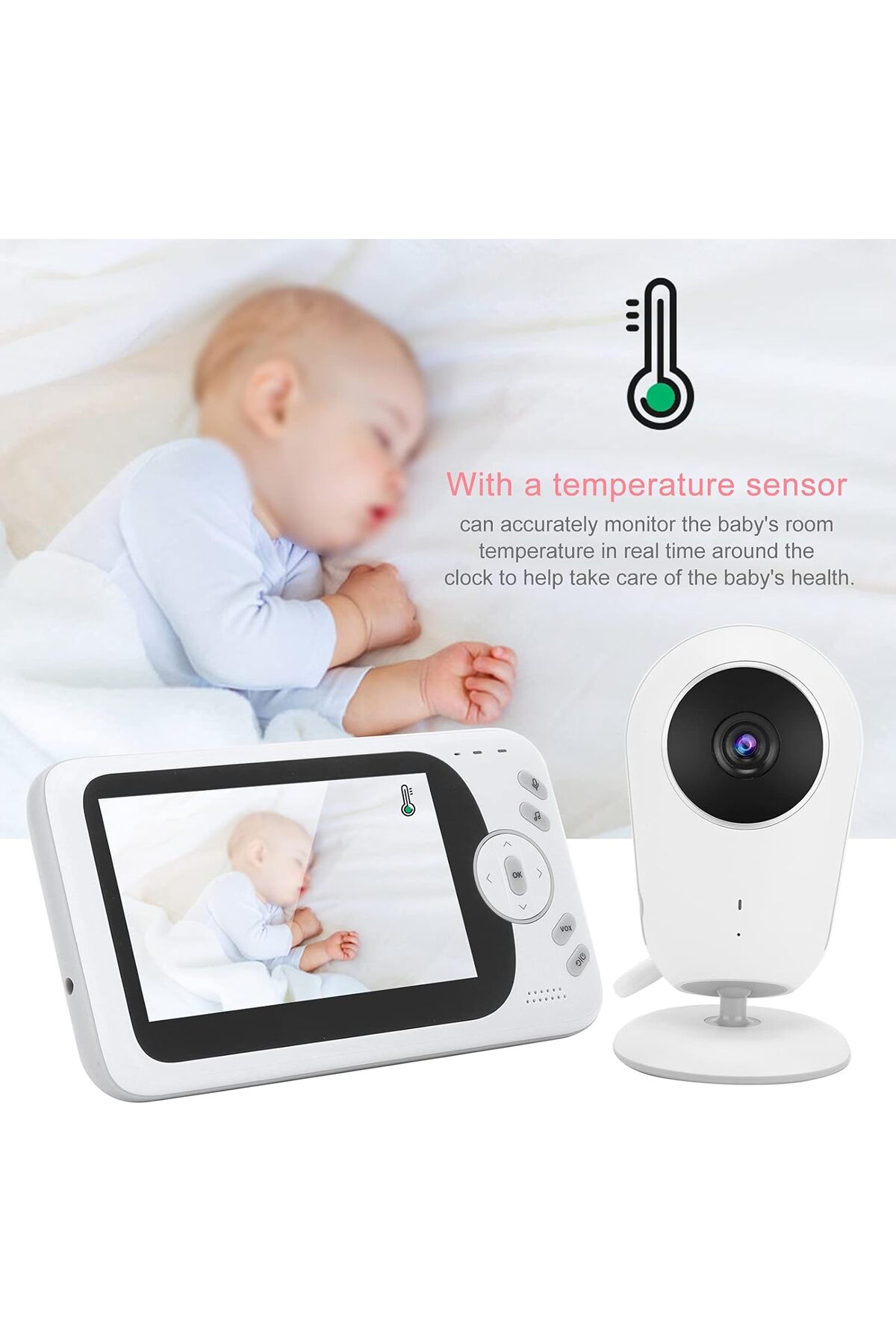 Cepini VB608 Akıllı Bebek Kamerası | 4.3” IPS Ekranlı Video Bebek Telsizi, 2.4GHz Kablosuz, VOX, Gece Görüş fotoğrafı 4 (önizleme)