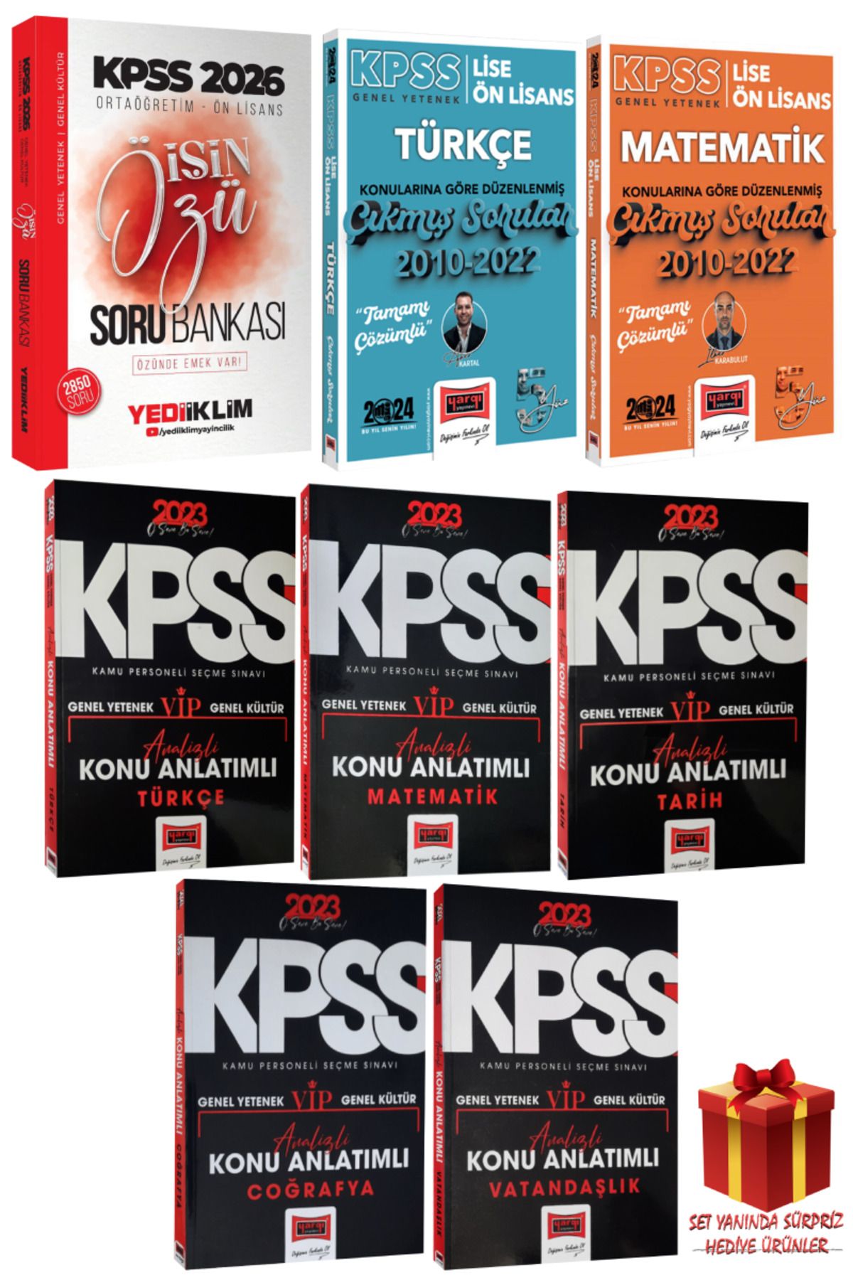 Yediiklim Yayınları 2026 KPSS Ortaöğretim Ön Lisans İşin Özü Soru Bankası+ Yargı Konu Anlatımlı Modüler Set+ Çıkmış Soru