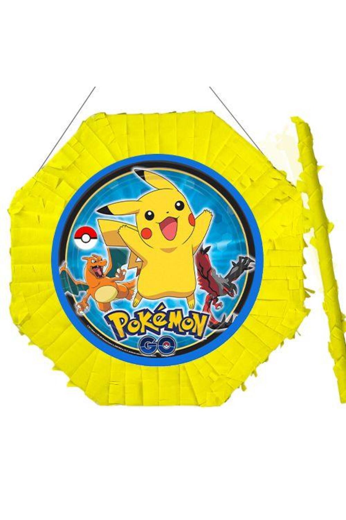 DODOMAR Pokemon Go Pinyata 42cm + Sopası Doğum Günü Eğlencesi Pinyata Patlatma Partisi