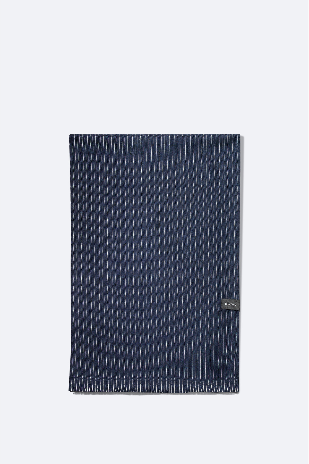 Avva-Men's Navy Blue Tasseled Striped Shawl A32Y9421 2