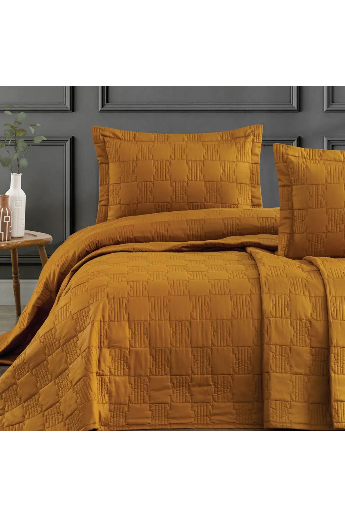 ELLE HOME Ellie Çift Kişilik Yatak Örtüsü - Tarçın