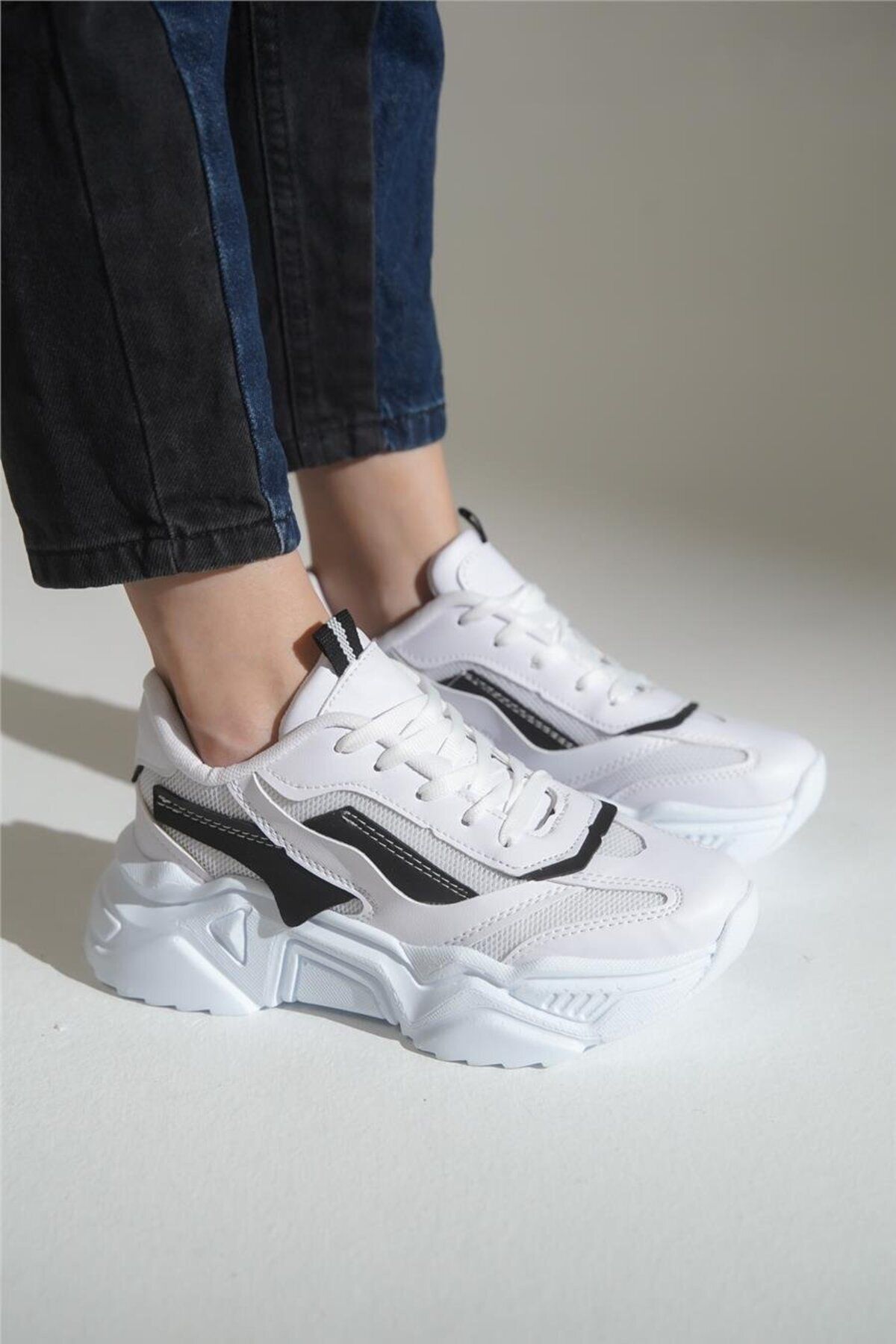 lovitto Yüksek Tabanlı Bağcıklı Spor Ayakkabı Sneaker