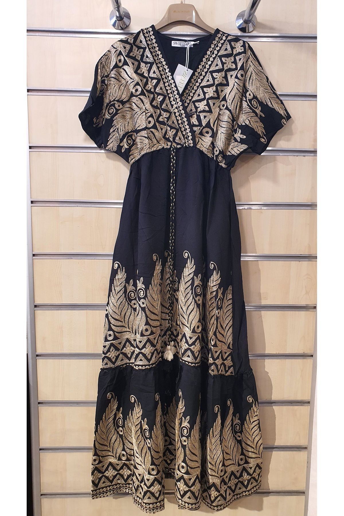 Park Moda ETNİK DESEN PÜSKÜLLÜ KRUVAZE ELBİSE