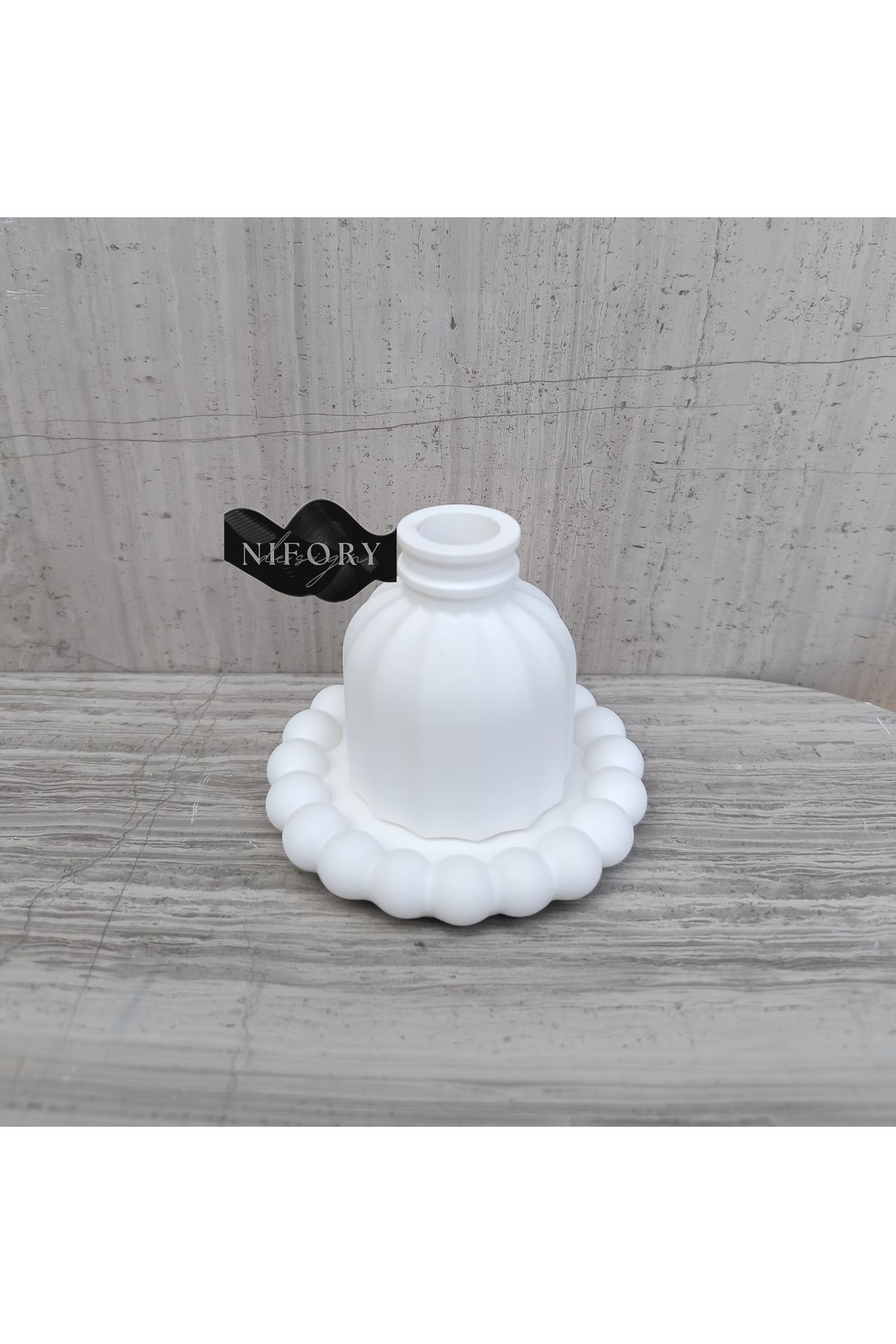 Nifory 520-N073 Dekoratif Beton Sunum Aksesuar Set Beton Biblo Organizer Takımı Çok Amaçlı Dekoratif Set