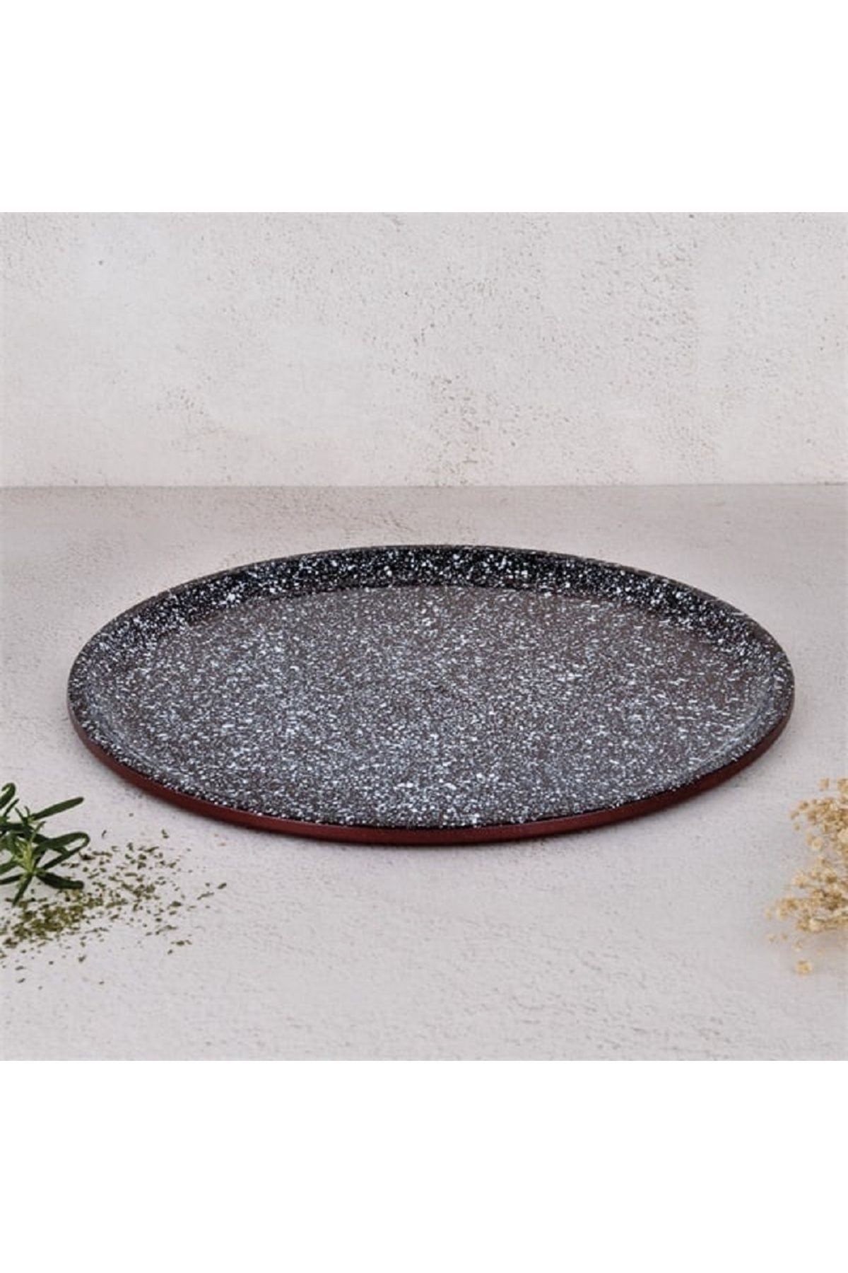 Blaumann-Carbon steel pizza tray, size 36x1.1 cm, two layers, ceramic marble coating 4
