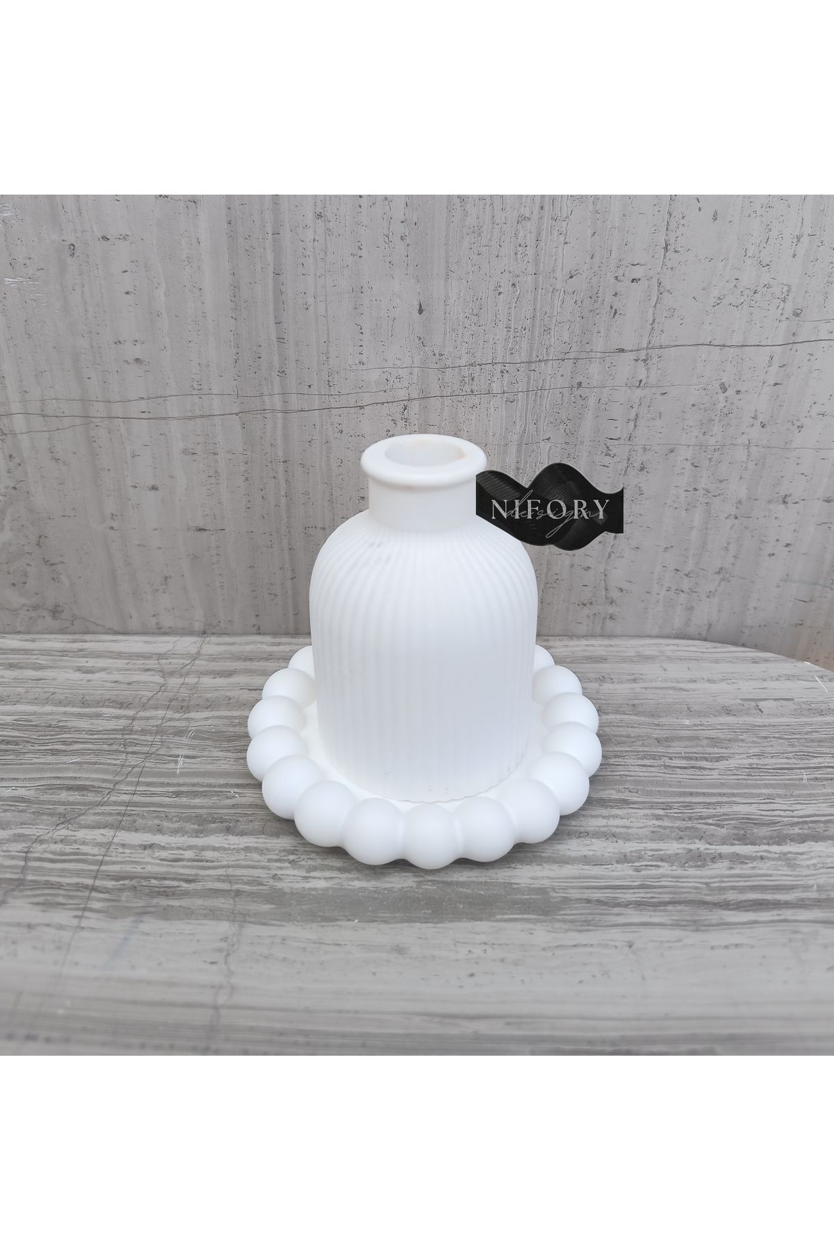 Nifory 520-N078 Dekoratif Beton Sunum Aksesuar Set Beton Biblo Organizer Takımı Çok Amaçlı Dekoratif Set