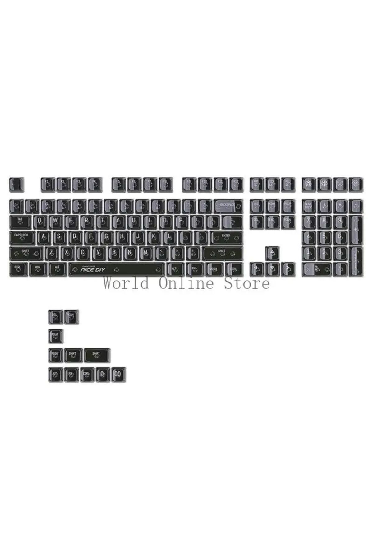 silabor 119 Keys Arkadan aydınlatmalı Crystal Key Şefaf KEYcaps