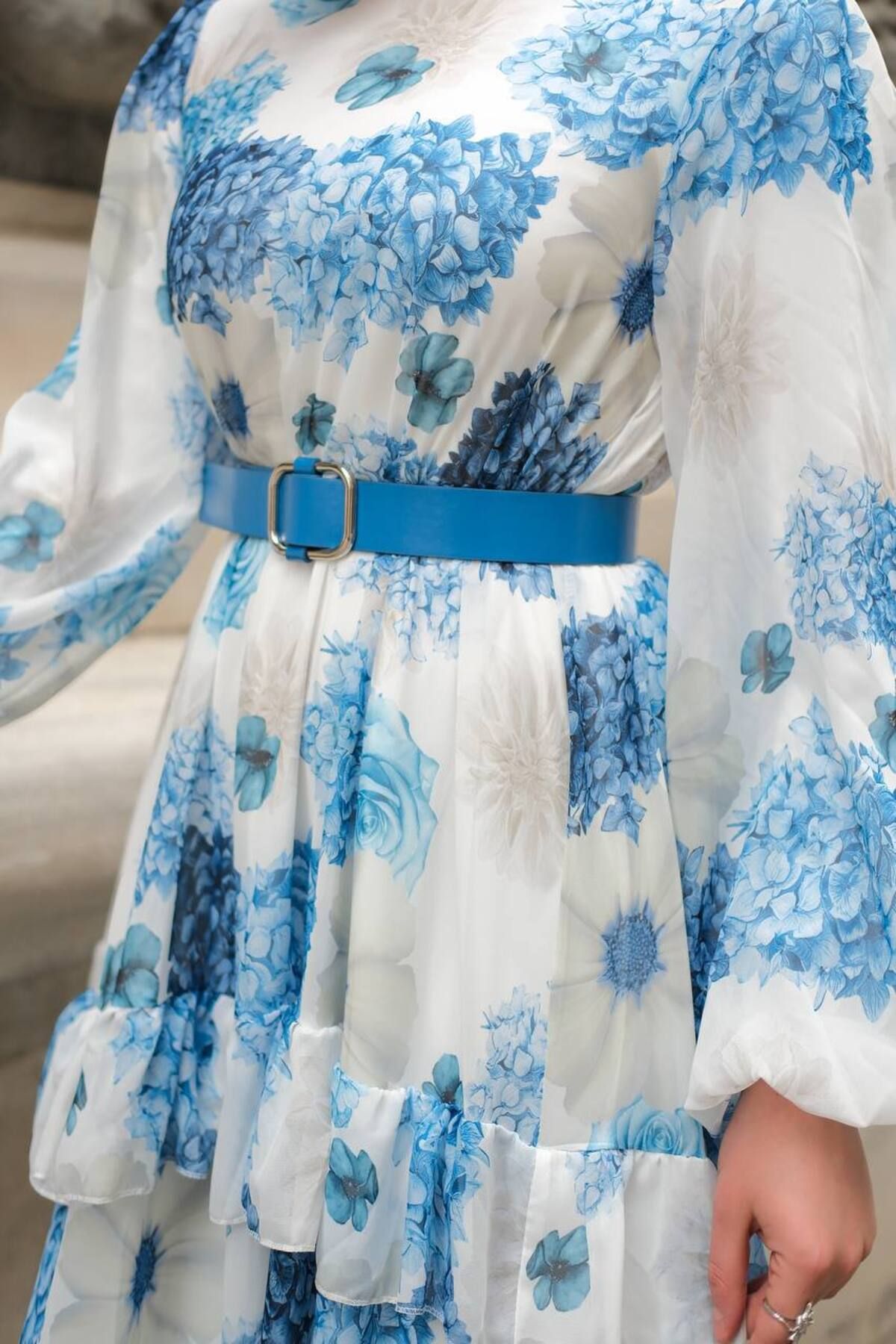 Butik Kadın Çiçek Desenli Şifon Elbise