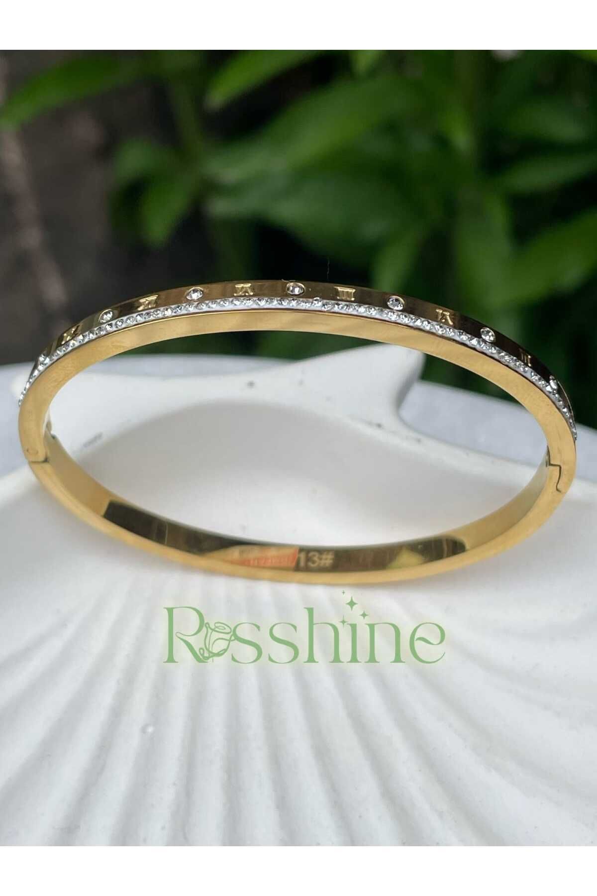 rosshine Gold Roma Rakam Model Çocuk Kelepçe Çelik