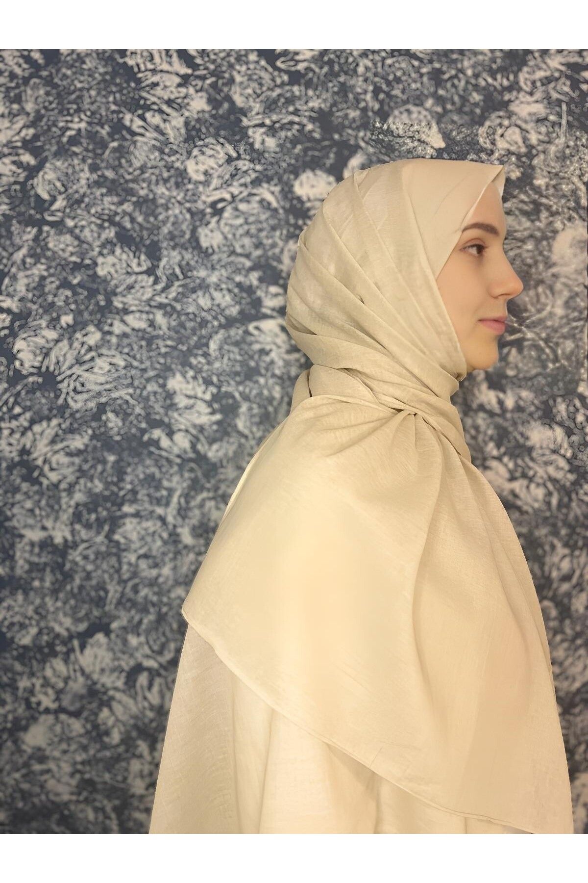 felah Lora Koleksiyonu | %100 Taşlanmış Pamuk Şal | Taş Rengi Şal