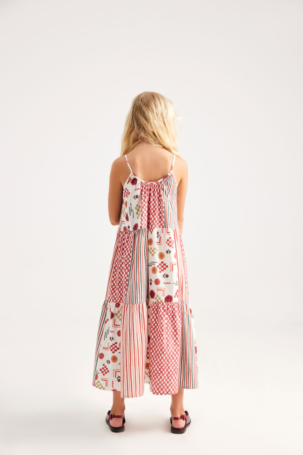 Marvy-Fiona Patch Patterned Strappy Midi Ebise 3