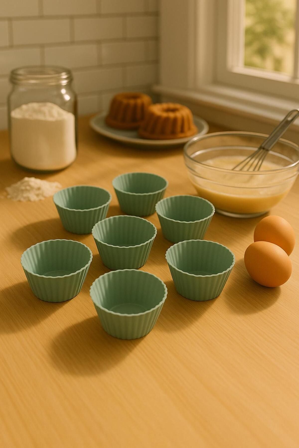 Silicorner 6 Parça Silikon Airfryer Cup Cake, muffin Kek Kalıbı